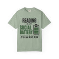 “Reading Is My Social Battery Charger” Funny Reading Lover T-Shirt