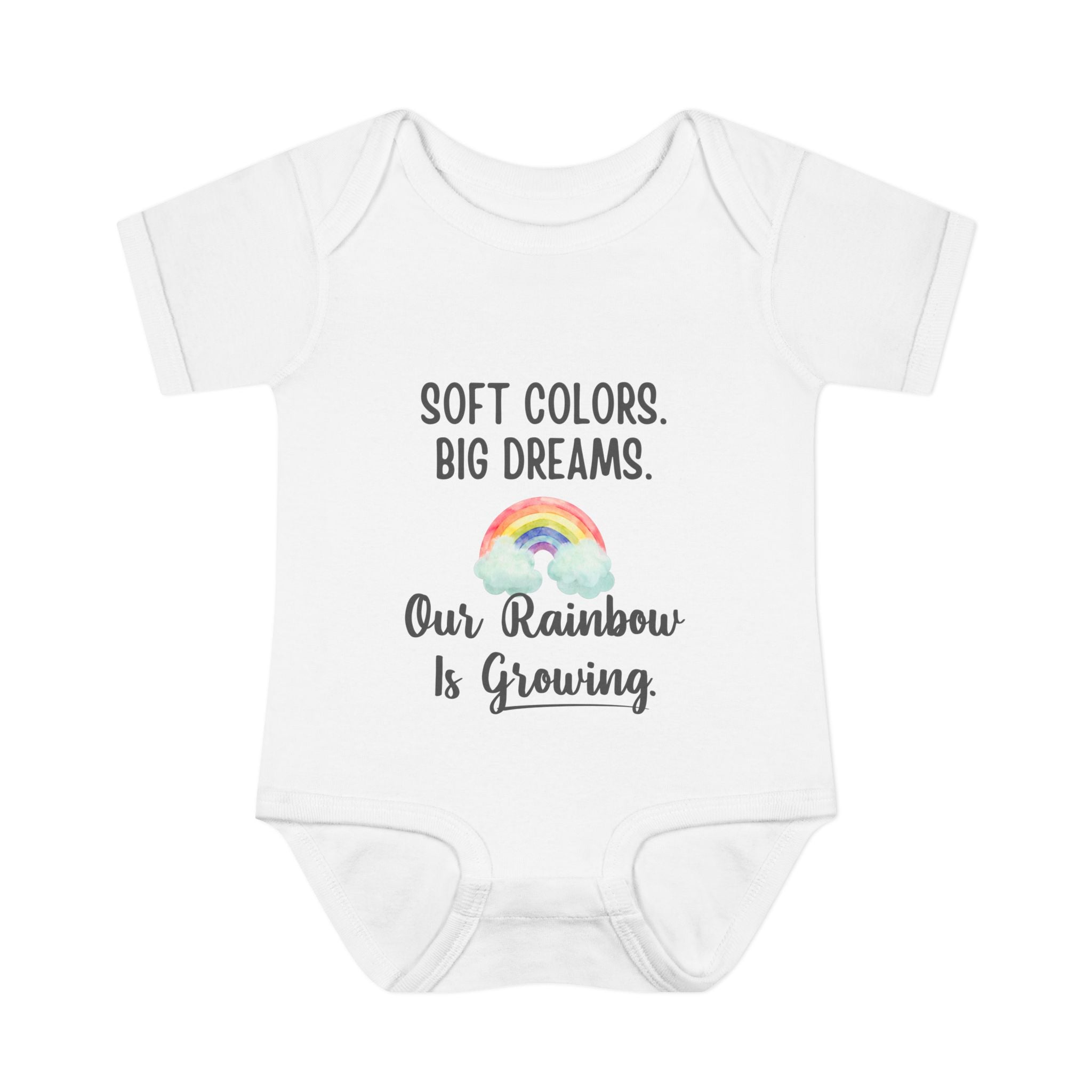 "Our Rainbow Is Growing" Baby Bodysuit