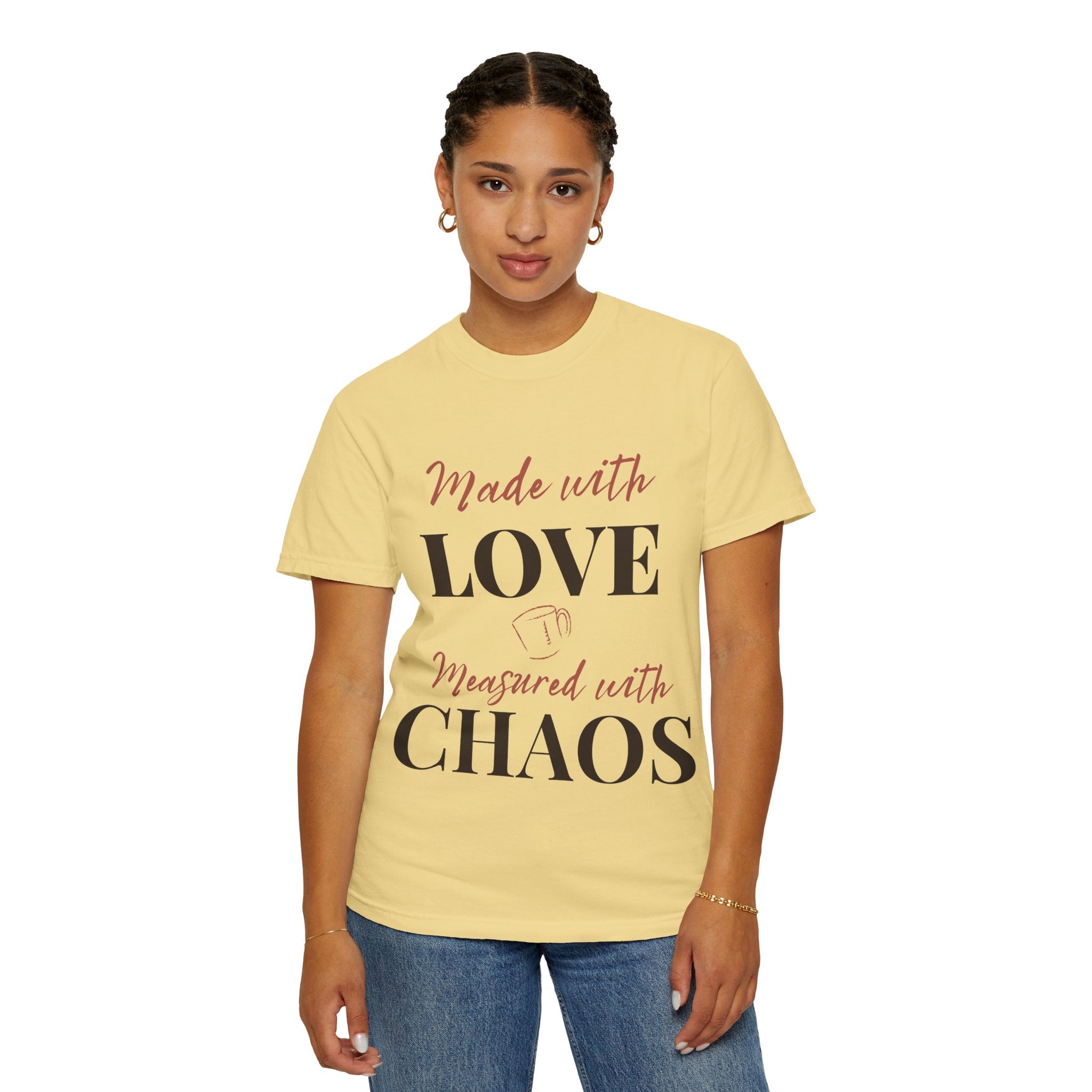 “Made with Love, Measured with Chaos” Funny Baking Lover T-Shirt