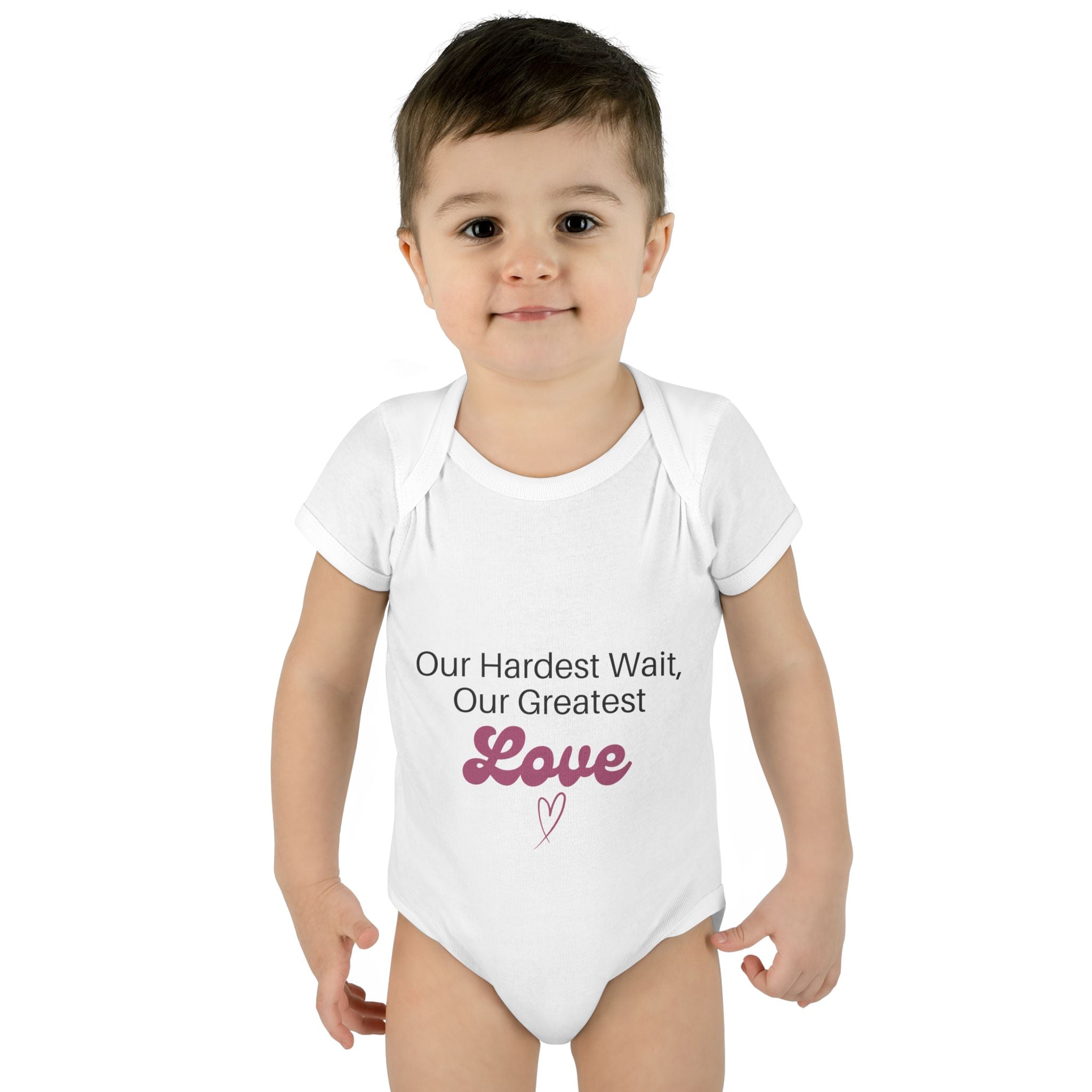 "Our Hardest Wait, Our Greatest Love" Rainbow Baby Bodysuit