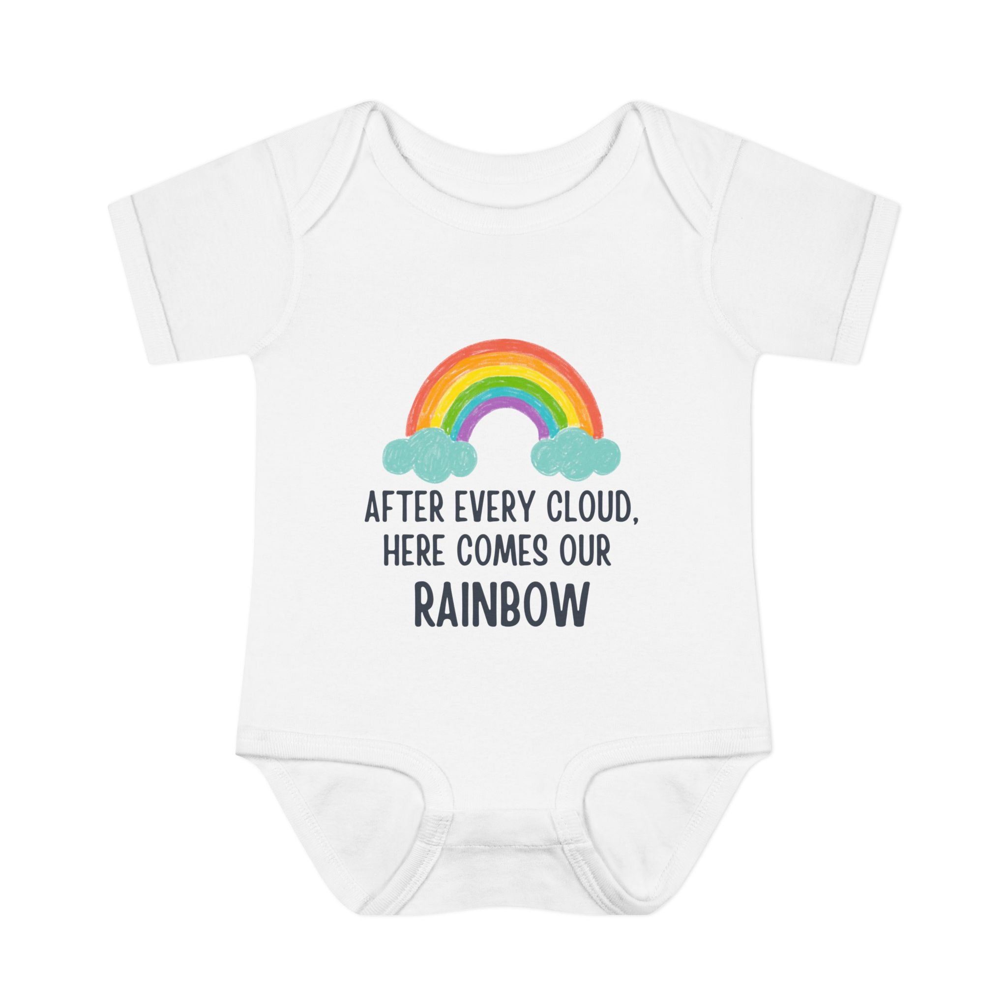 "After Every Cloud, Our Rainbow" Baby Bodysuit
