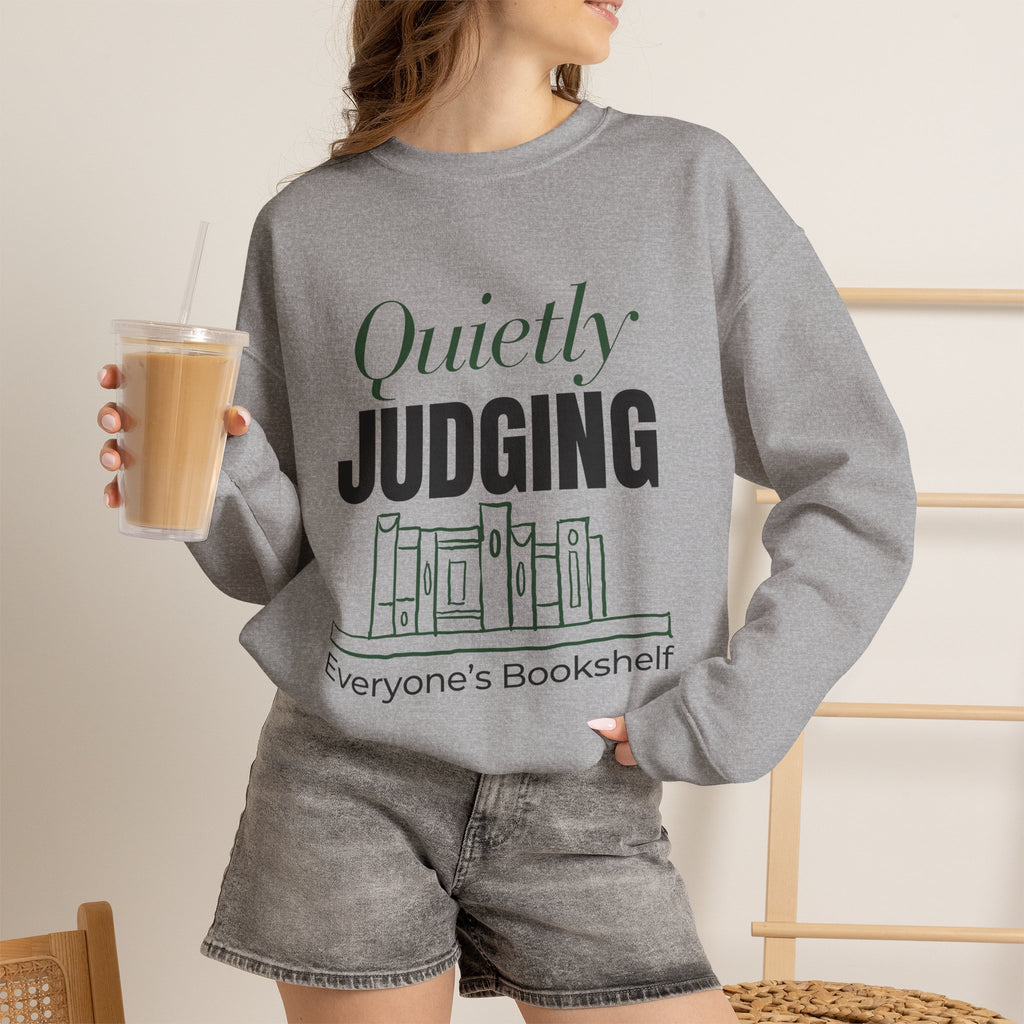 “Quietly Judging Everyone's Bookshelf” Cozy Reader Sweatshirt