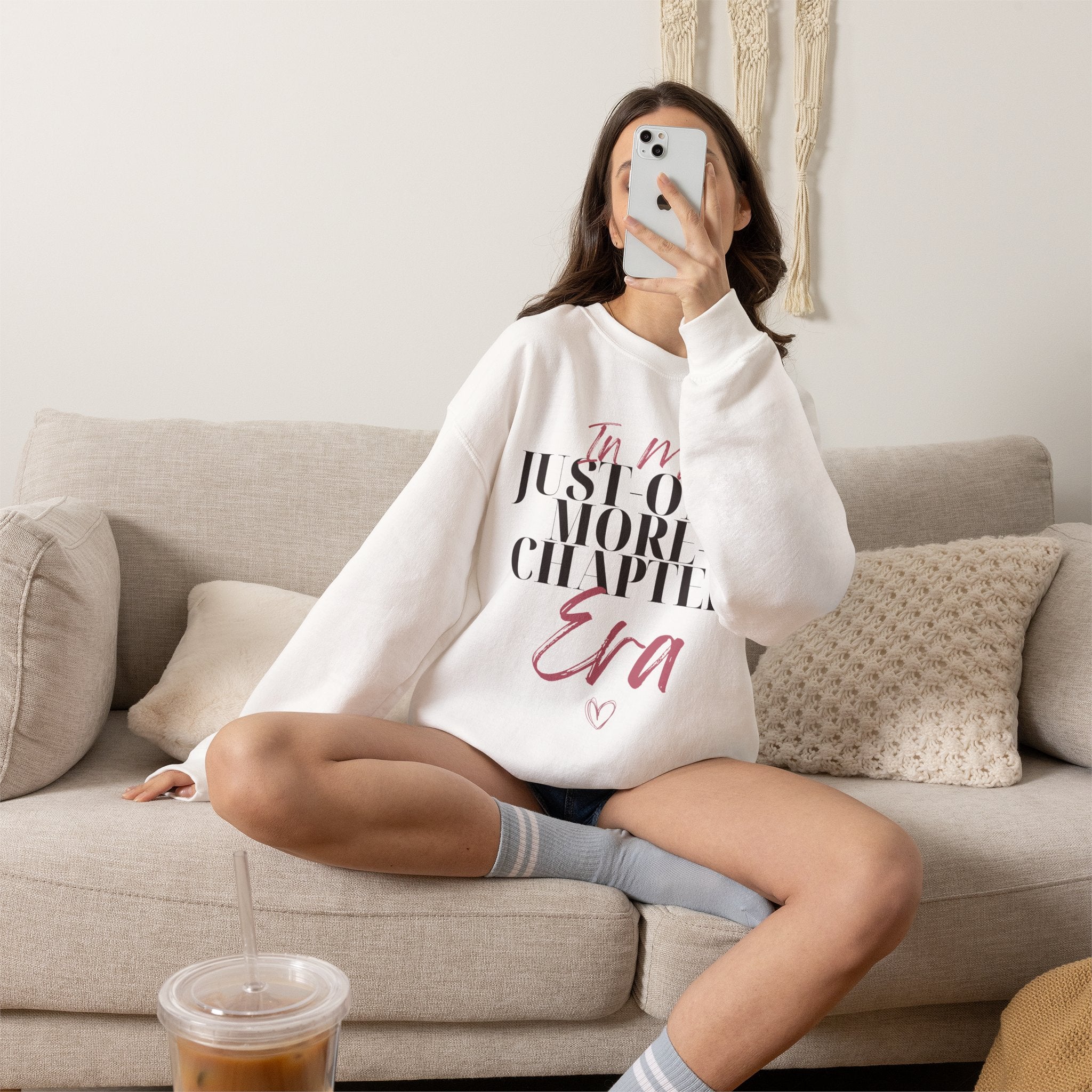 “In My Just-One-More-Chapter Era” Cozy Reader Sweatshirt