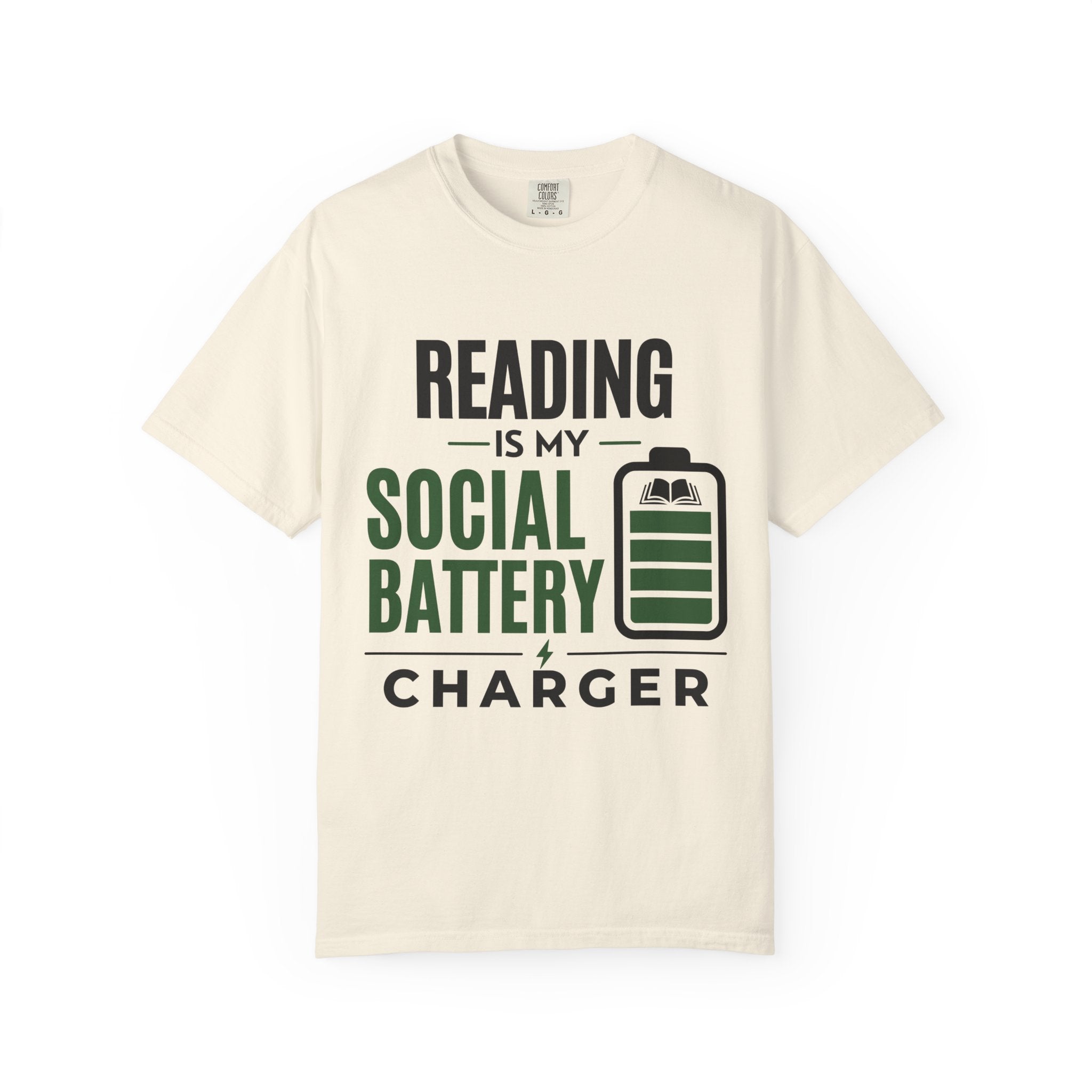 “Reading Is My Social Battery Charger” Funny Reading Lover T-Shirt