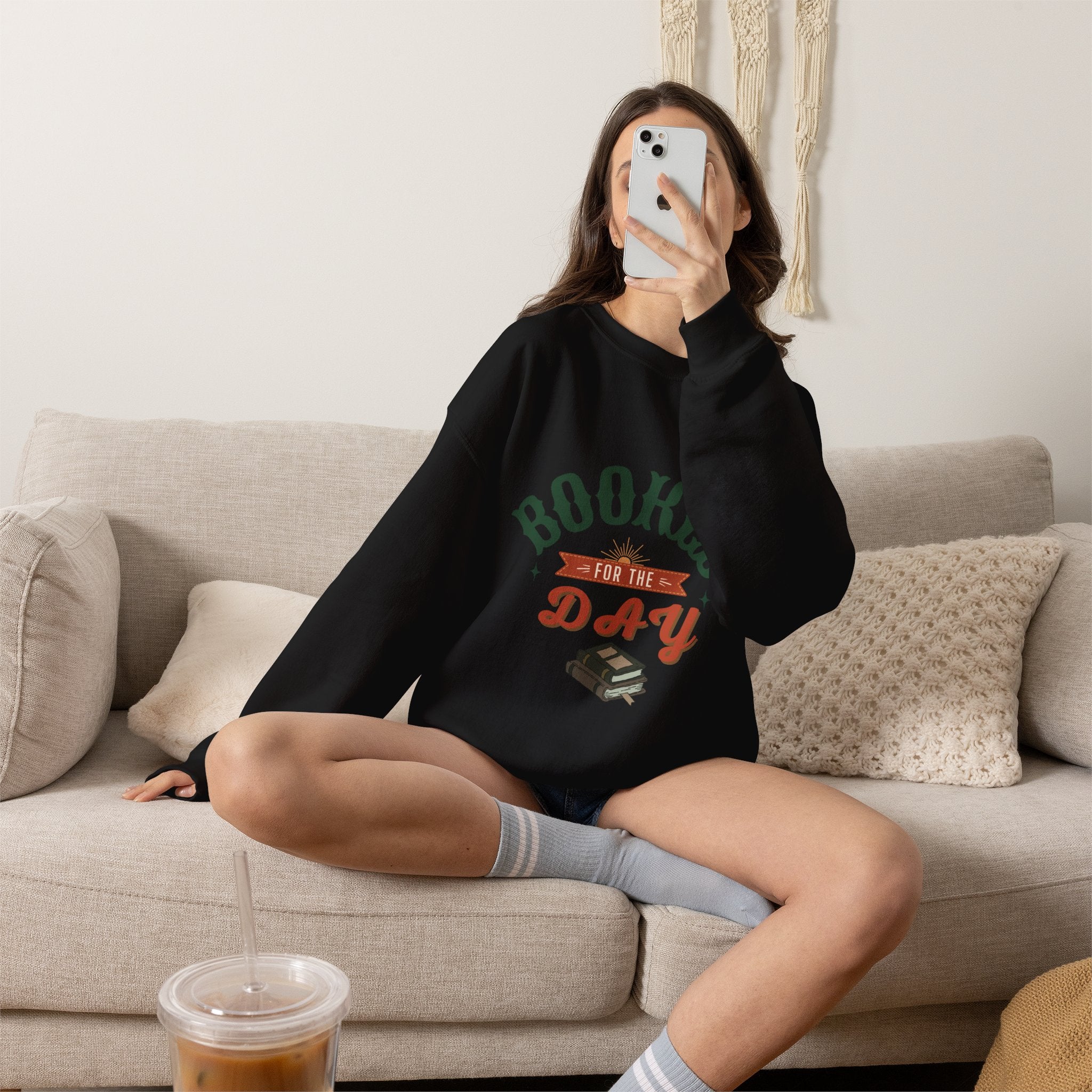 “Booked for the Day” Cozy Reader Sweatshirt