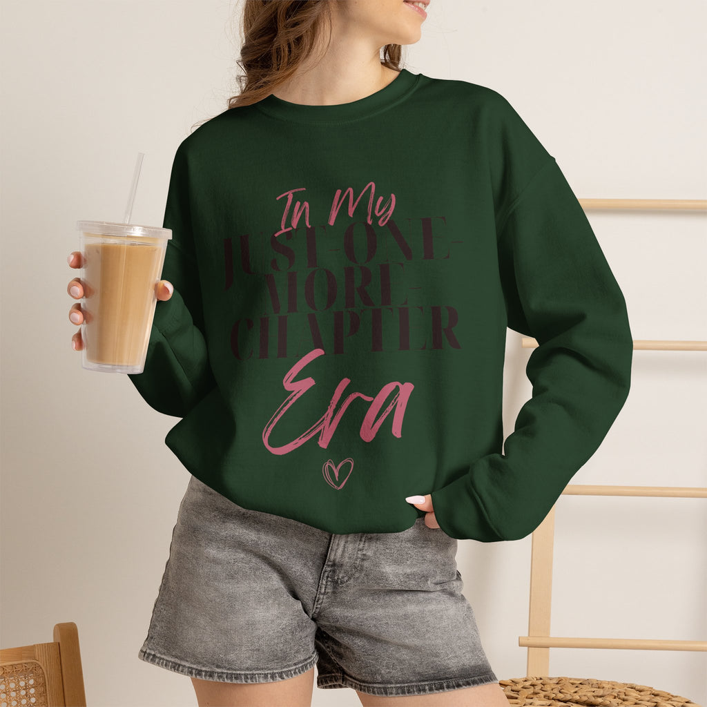 “In My Just-One-More-Chapter Era” Cozy Reader Sweatshirt