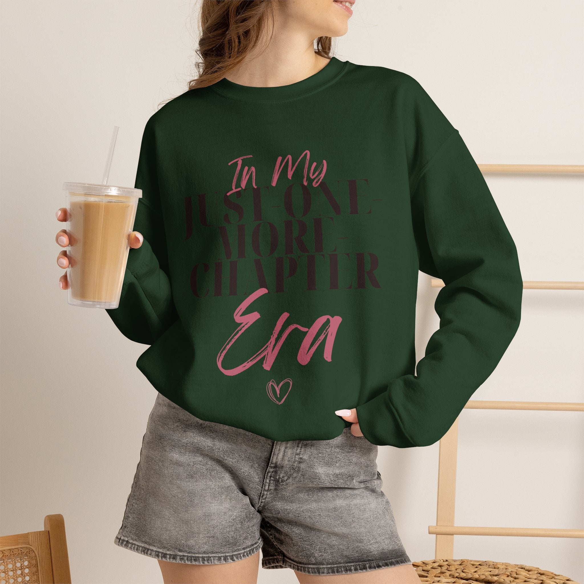 “In My Just-One-More-Chapter Era” Cozy Reader Sweatshirt