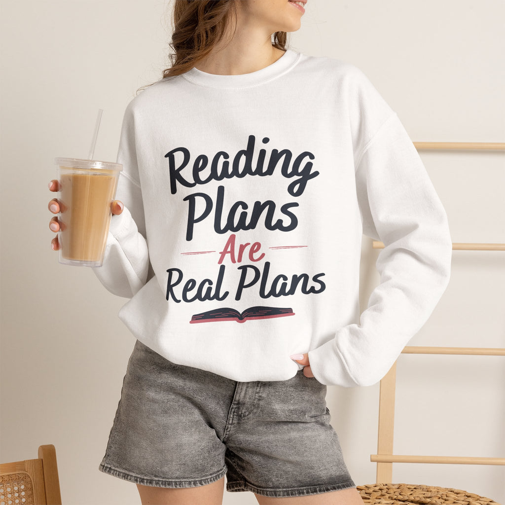 “Reading Plans Are Real Plans” Cozy Reader Sweatshirt