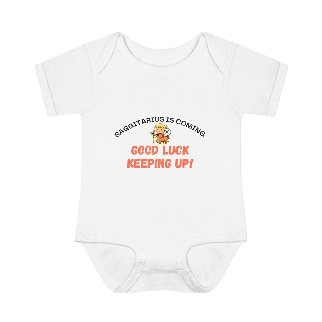 Sagittarius "Good Luck Keeping Up" Baby Bodysuit
