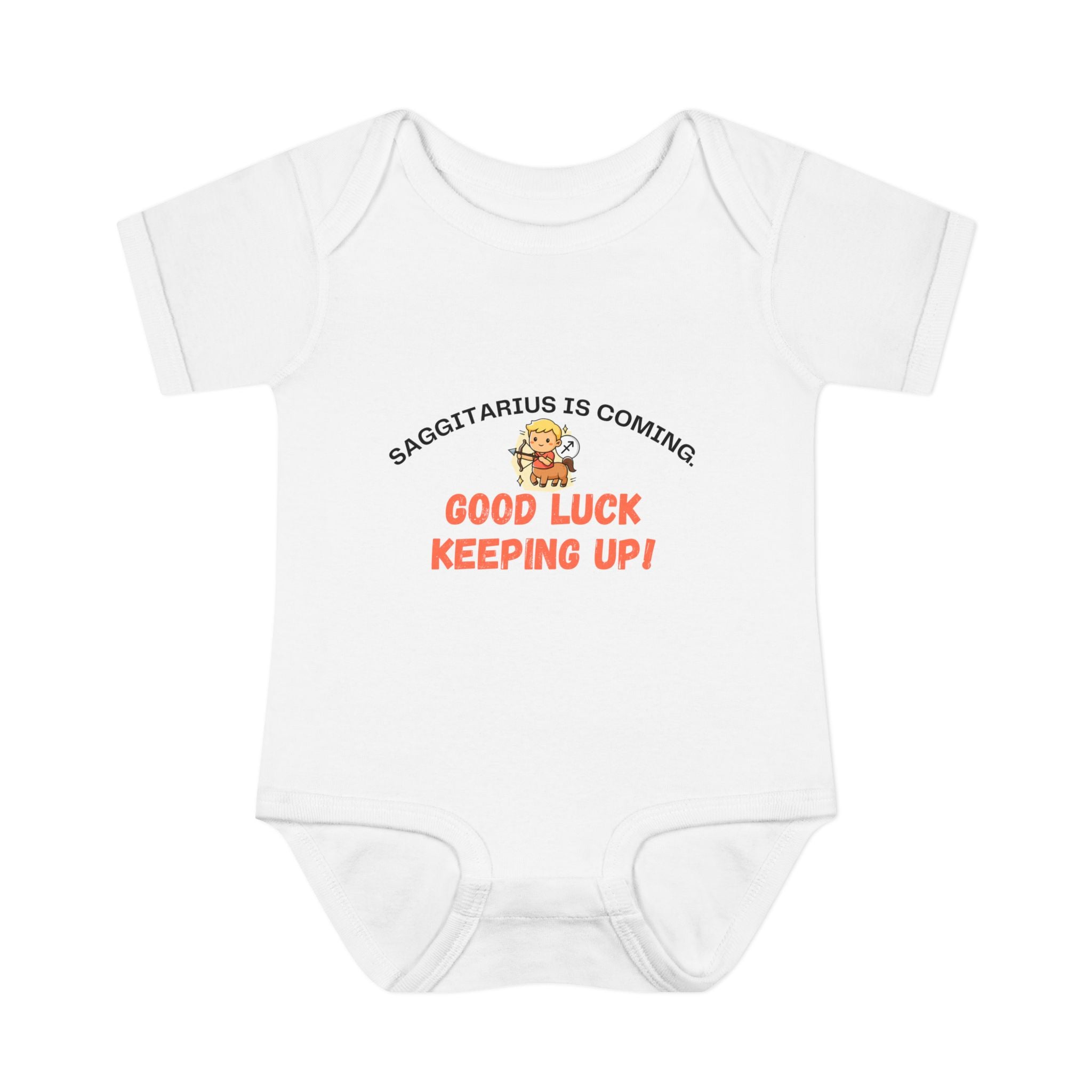 Sagittarius "Good Luck Keeping Up" Baby Bodysuit