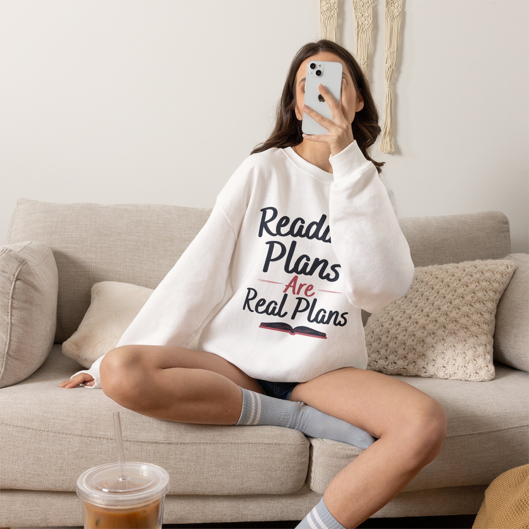 “Reading Plans Are Real Plans” Cozy Reader Sweatshirt