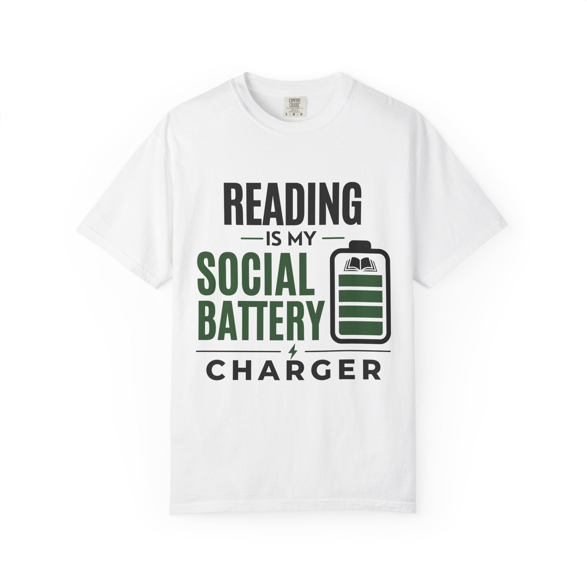 “Reading Is My Social Battery Charger” Funny Reading Lover T-Shirt