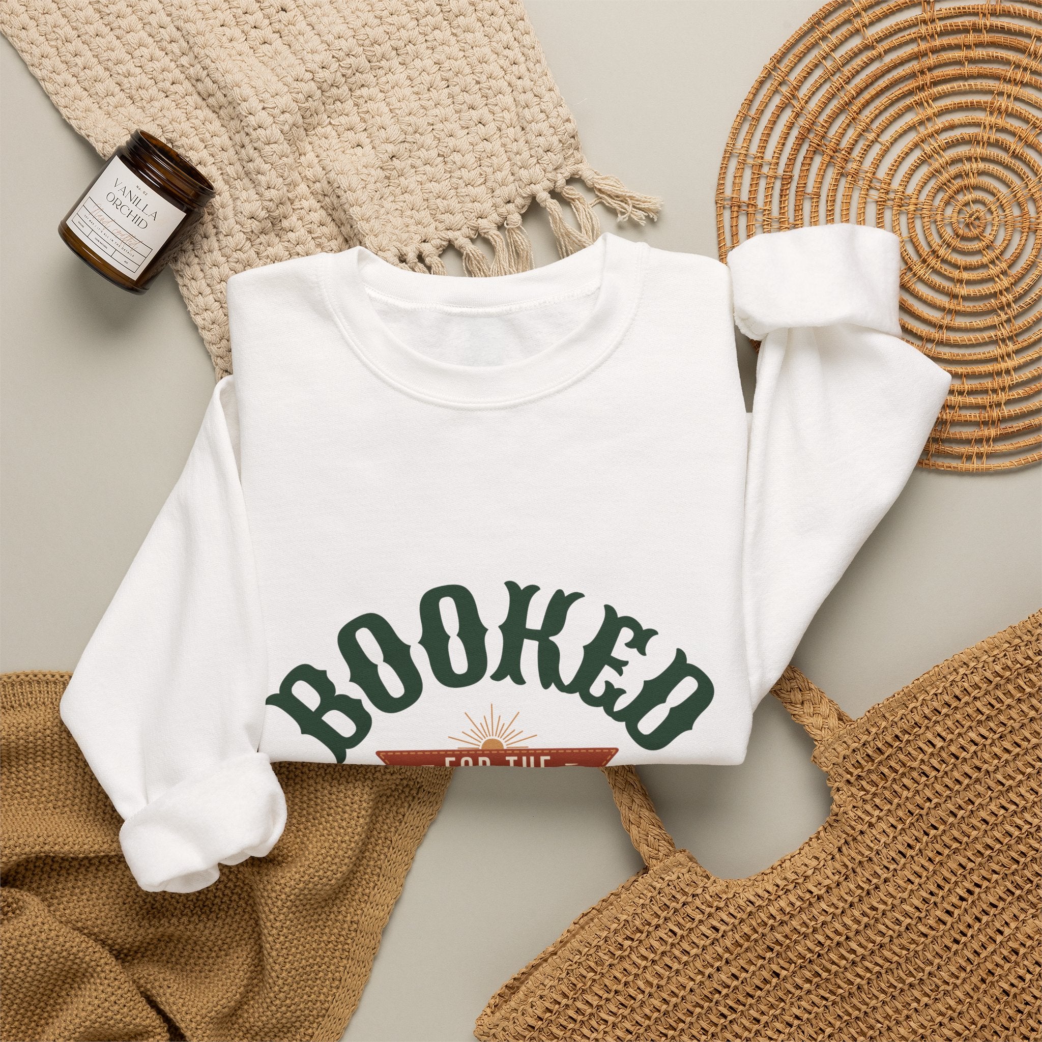 Copy of Copy of Copy of Sweatshirt — "Booked for the Day" Cozy Reader Crewneck