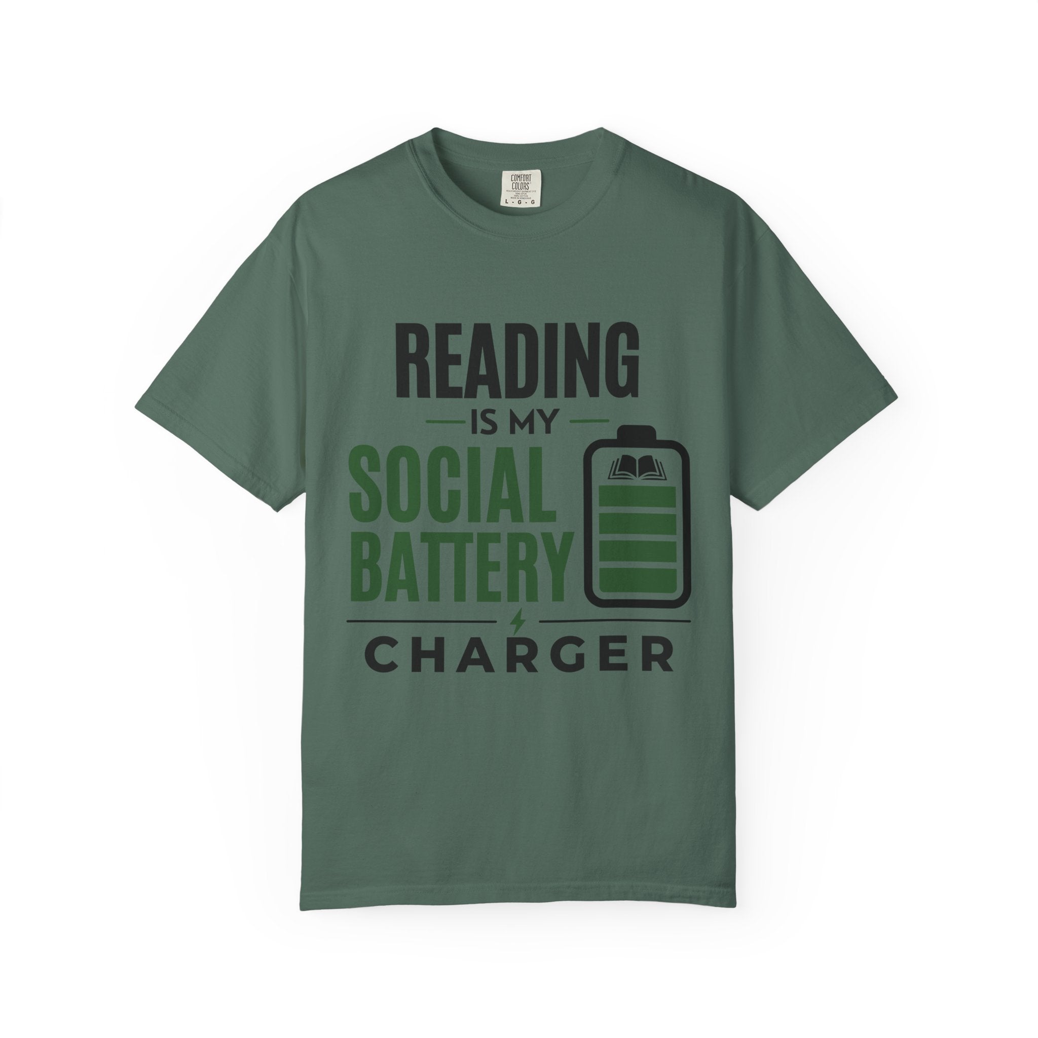 “Reading Is My Social Battery Charger” Funny Reading Lover T-Shirt