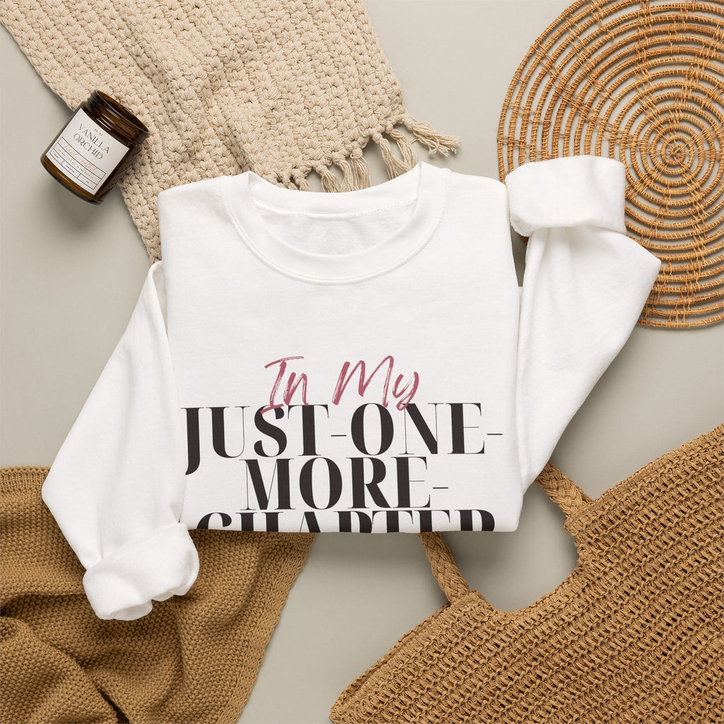 “In My Just-One-More-Chapter Era” Cozy Reader Sweatshirt