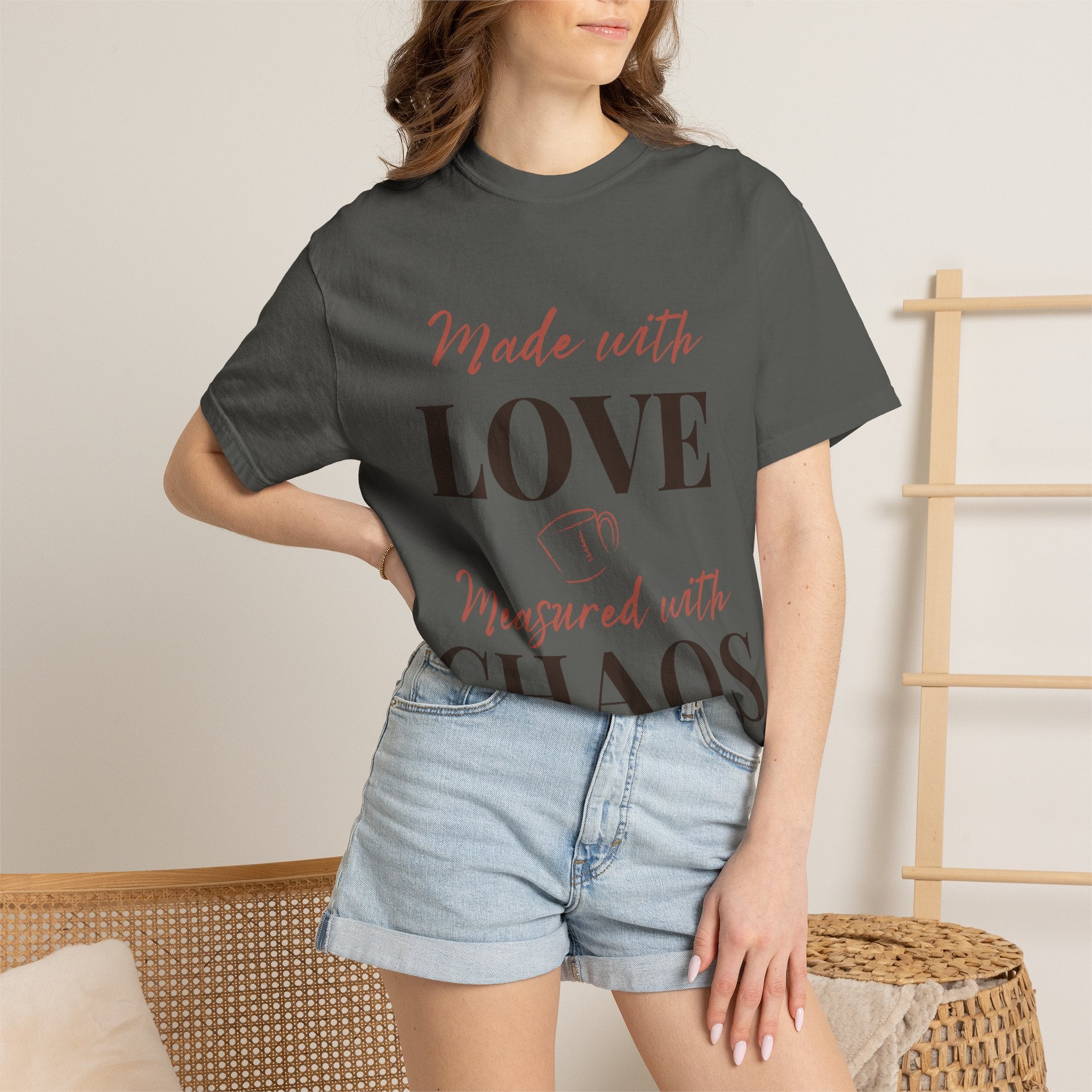 “Made with Love, Measured with Chaos” Funny Baking Lover T-Shirt