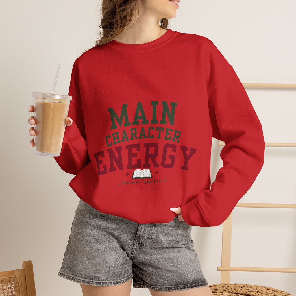 “Main Character Energy: Library Edition” Cozy Reader Sweatshirt