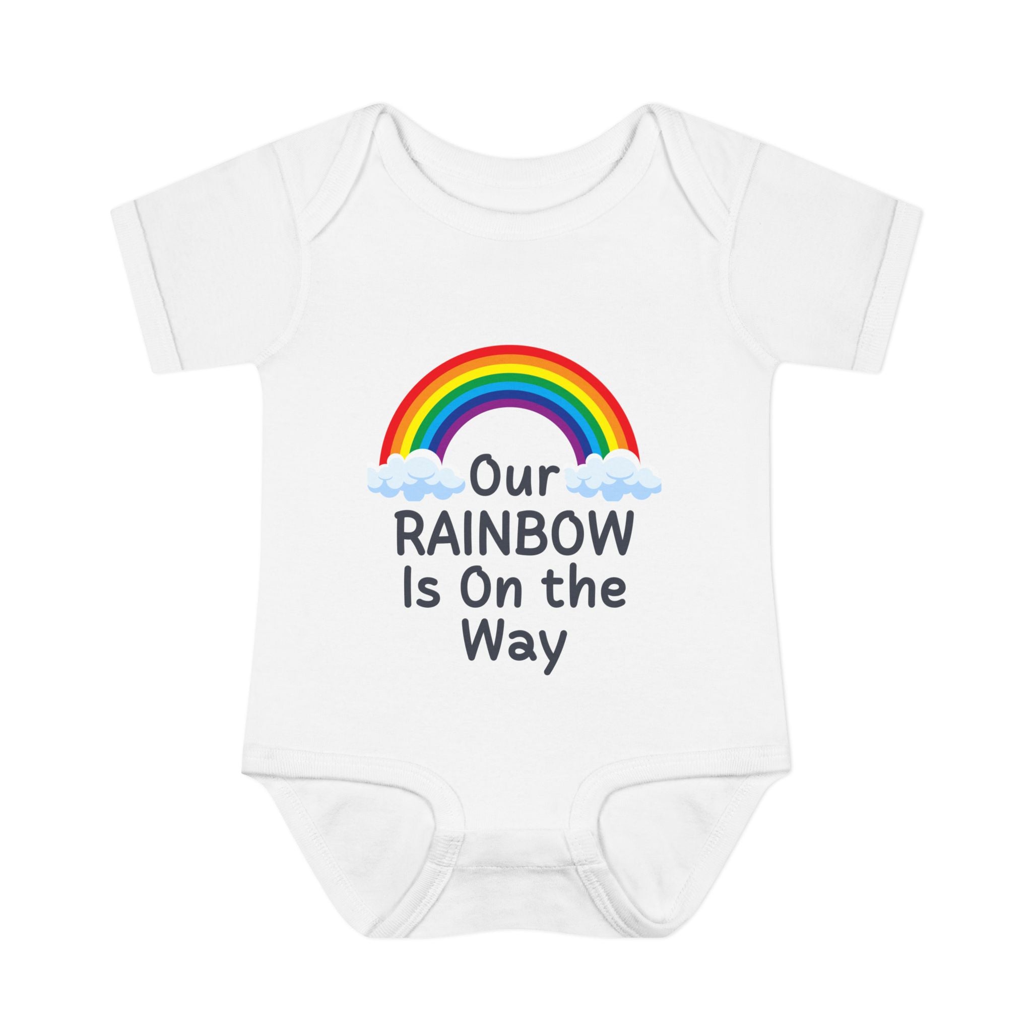 "Our Rainbow Is On the Way" Baby Bodysuit