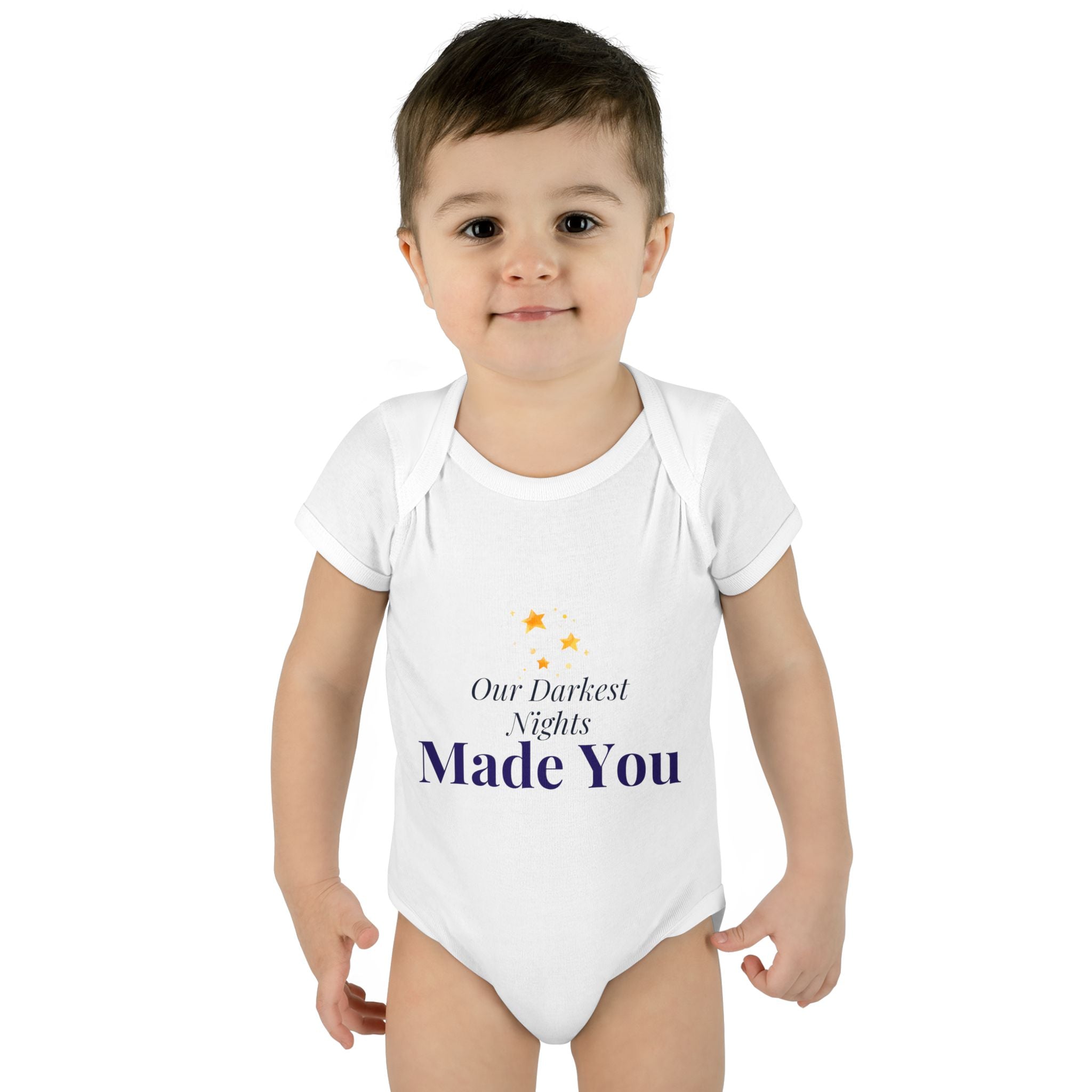 "Our Darkest Nights Made You" Rainbow Baby Bodysuit