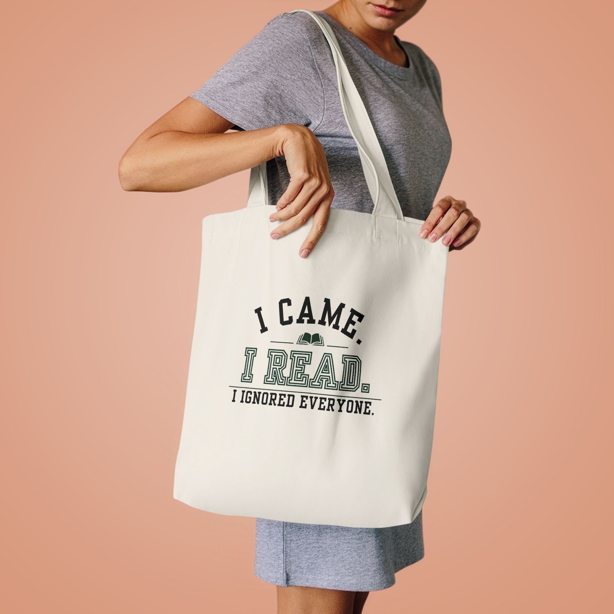 Copy of Copy of Copy of Copy of Booked for the Day Tote Bag — Canvas Book Lover Grocery & Library Tote