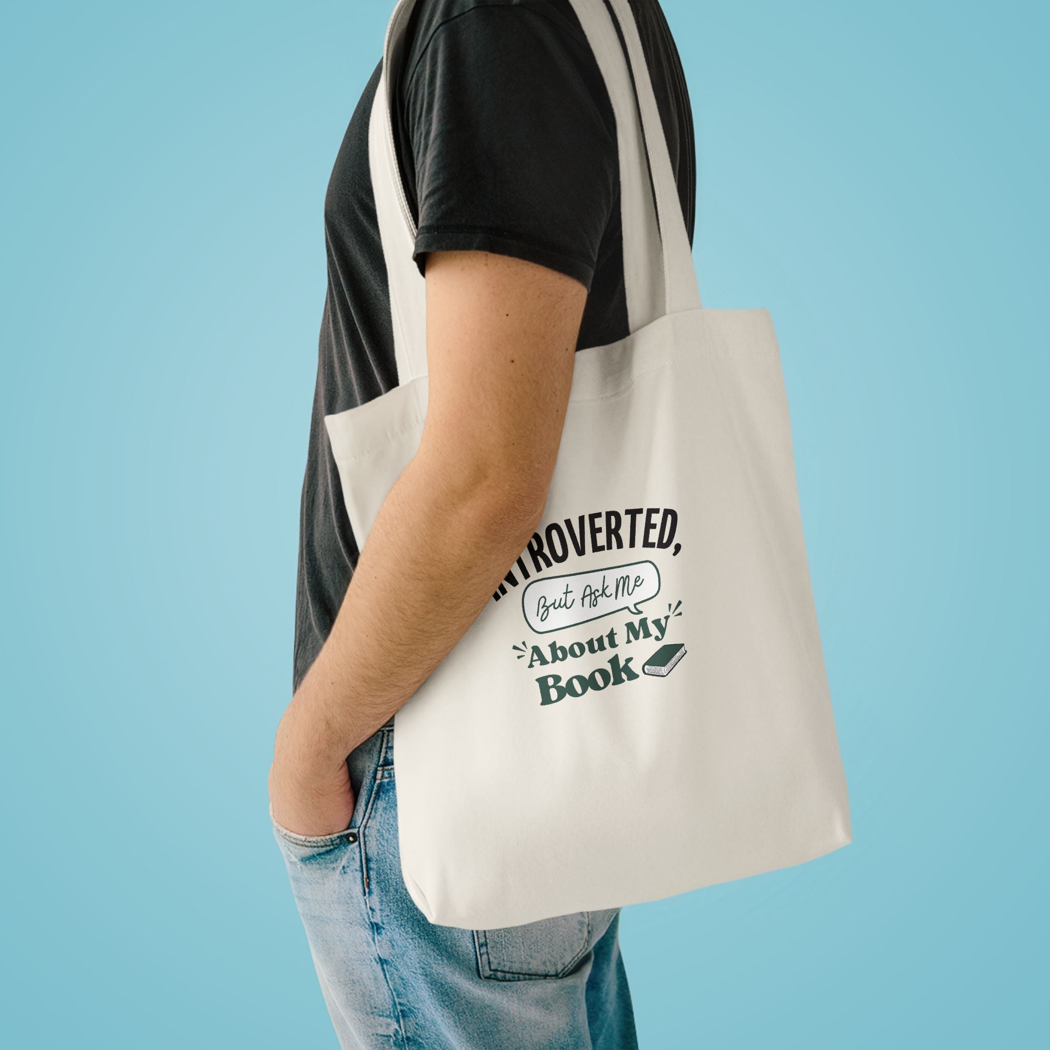 “Introverted but Ask Me About My Book” Book Lover Tote Bag