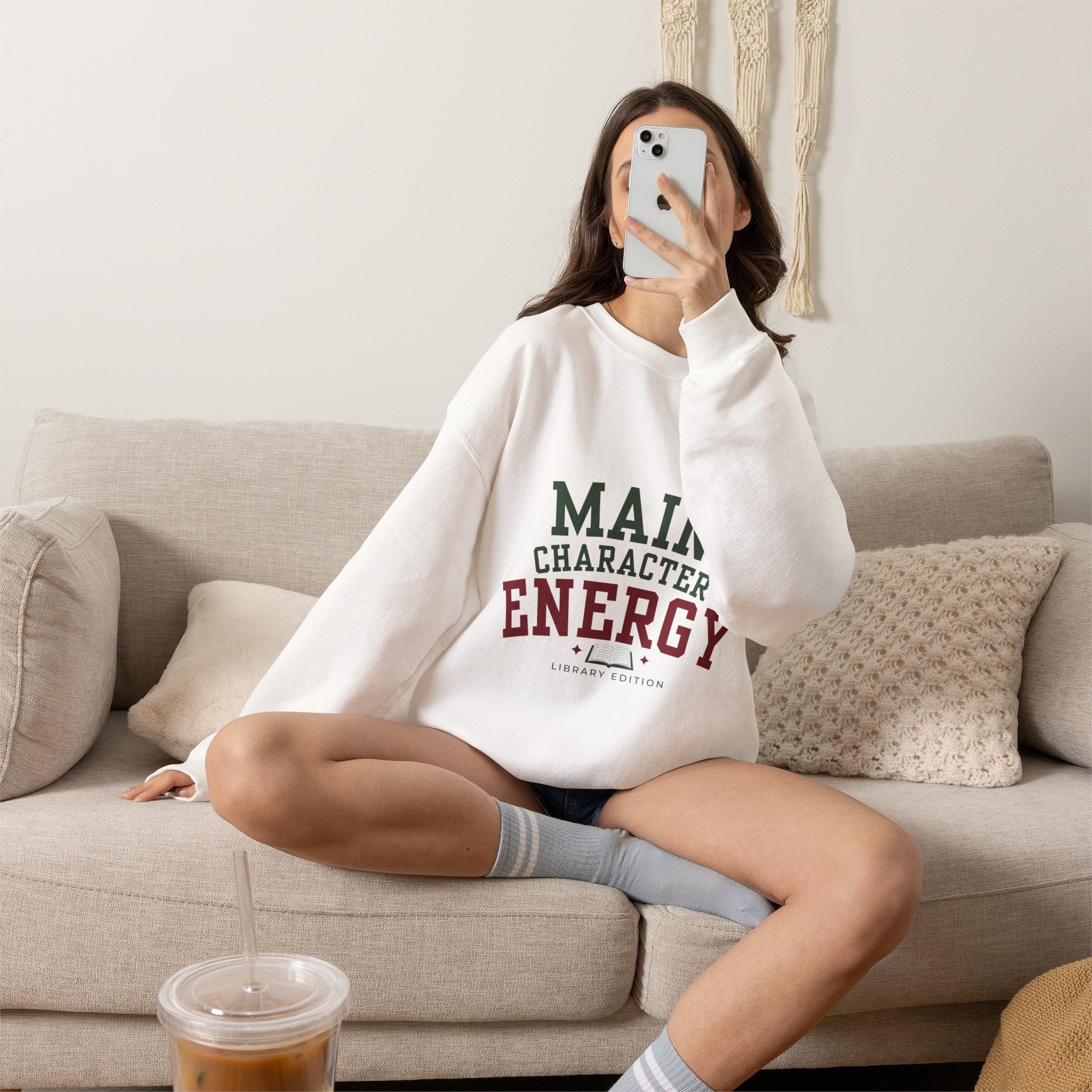 Copy of Copy of Copy of Copy of Sweatshirt — "Booked for the Day" Cozy Reader Crewneck