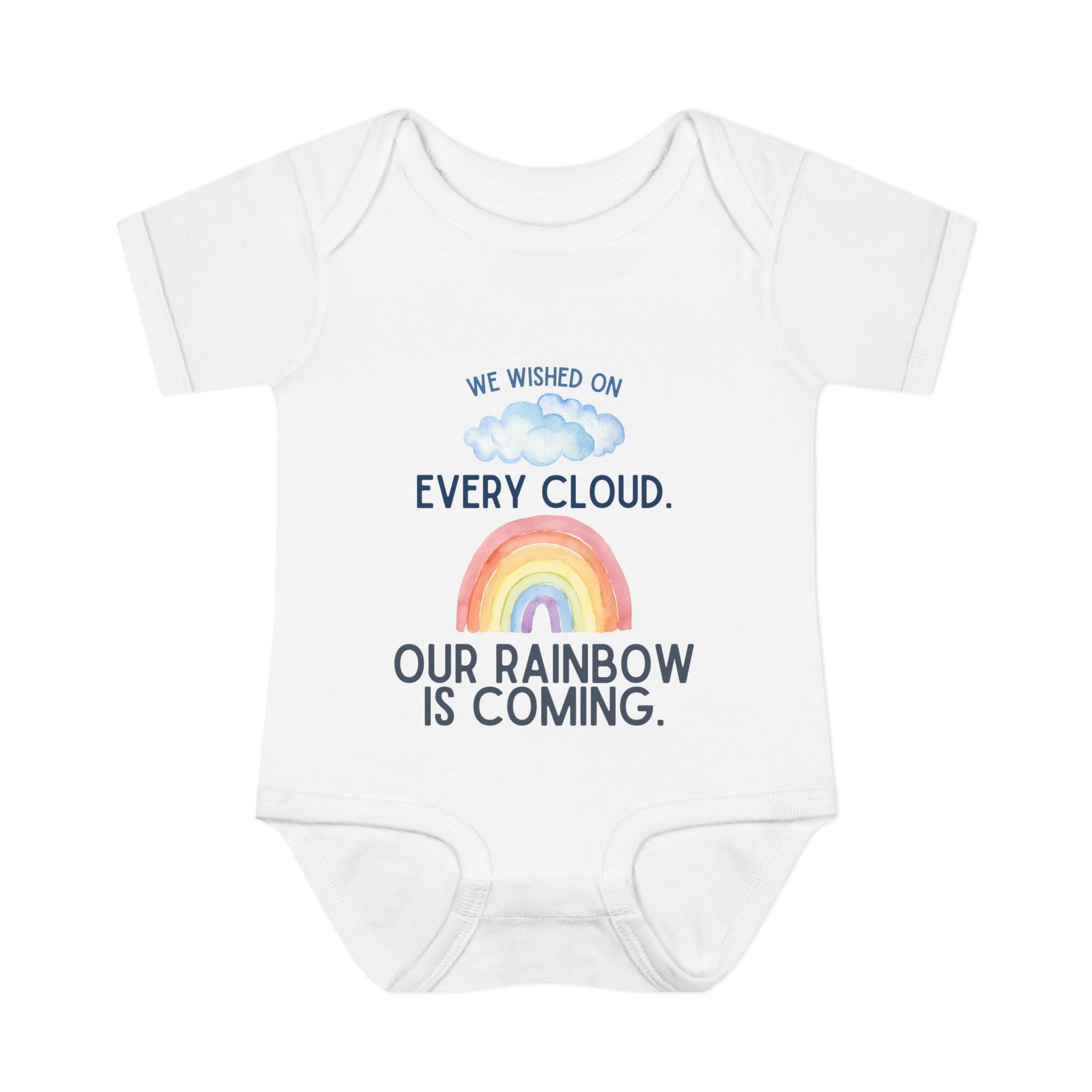 "We Wished on Every Cloud" Rainbow Baby Bodysuit