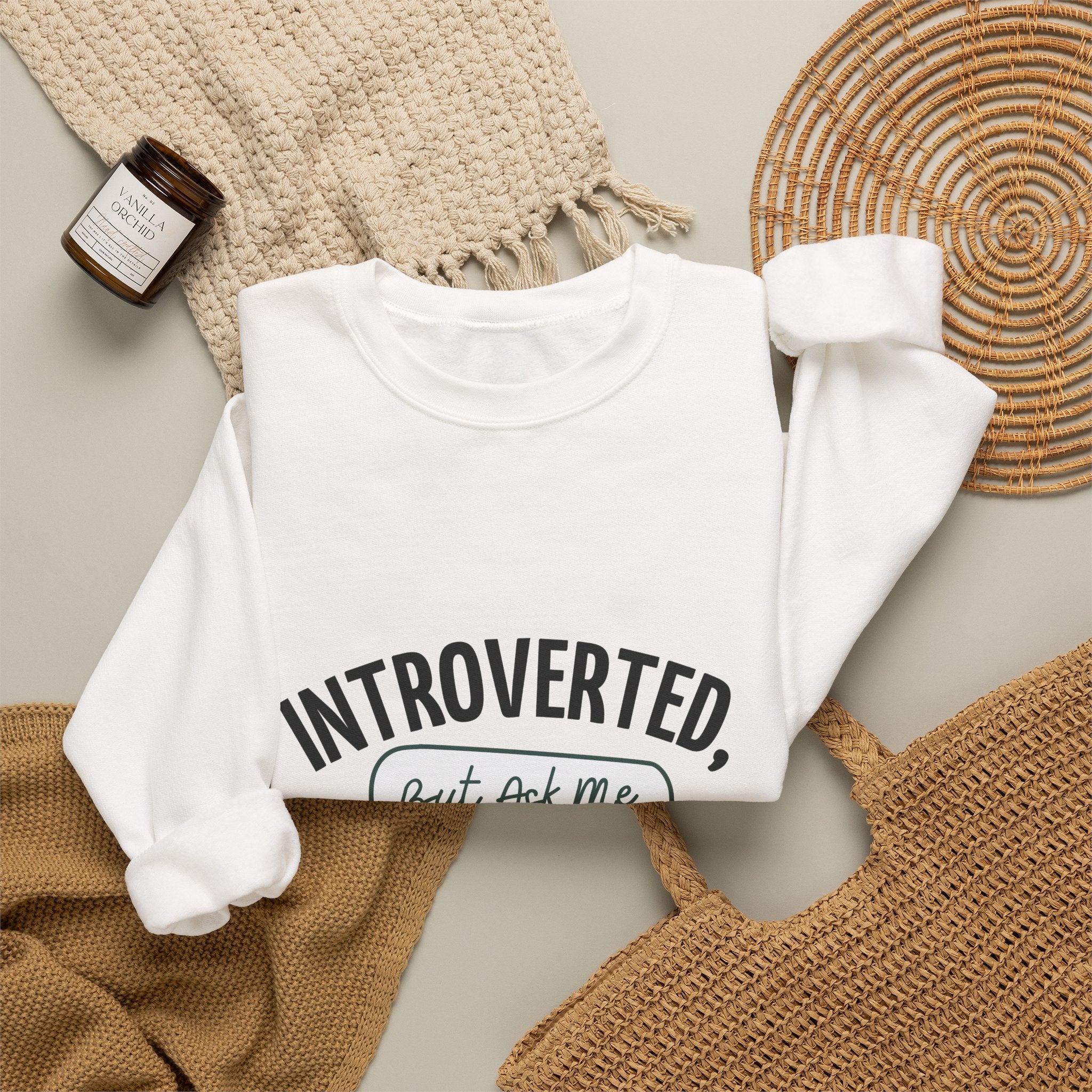 “Introverted but Ask Me About My Book” Cozy Reader Sweatshirt