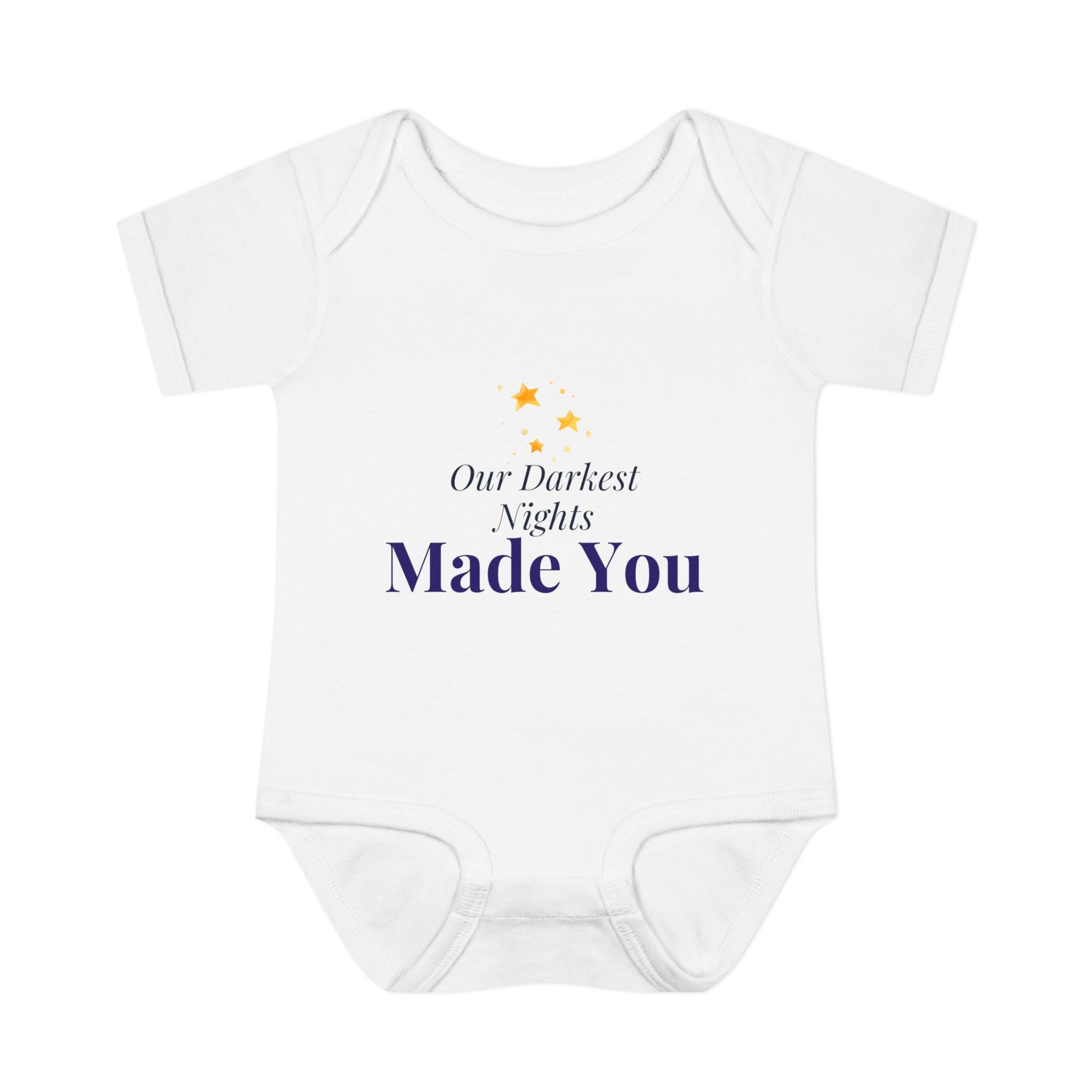 "Our Darkest Nights Made You" Rainbow Baby Bodysuit