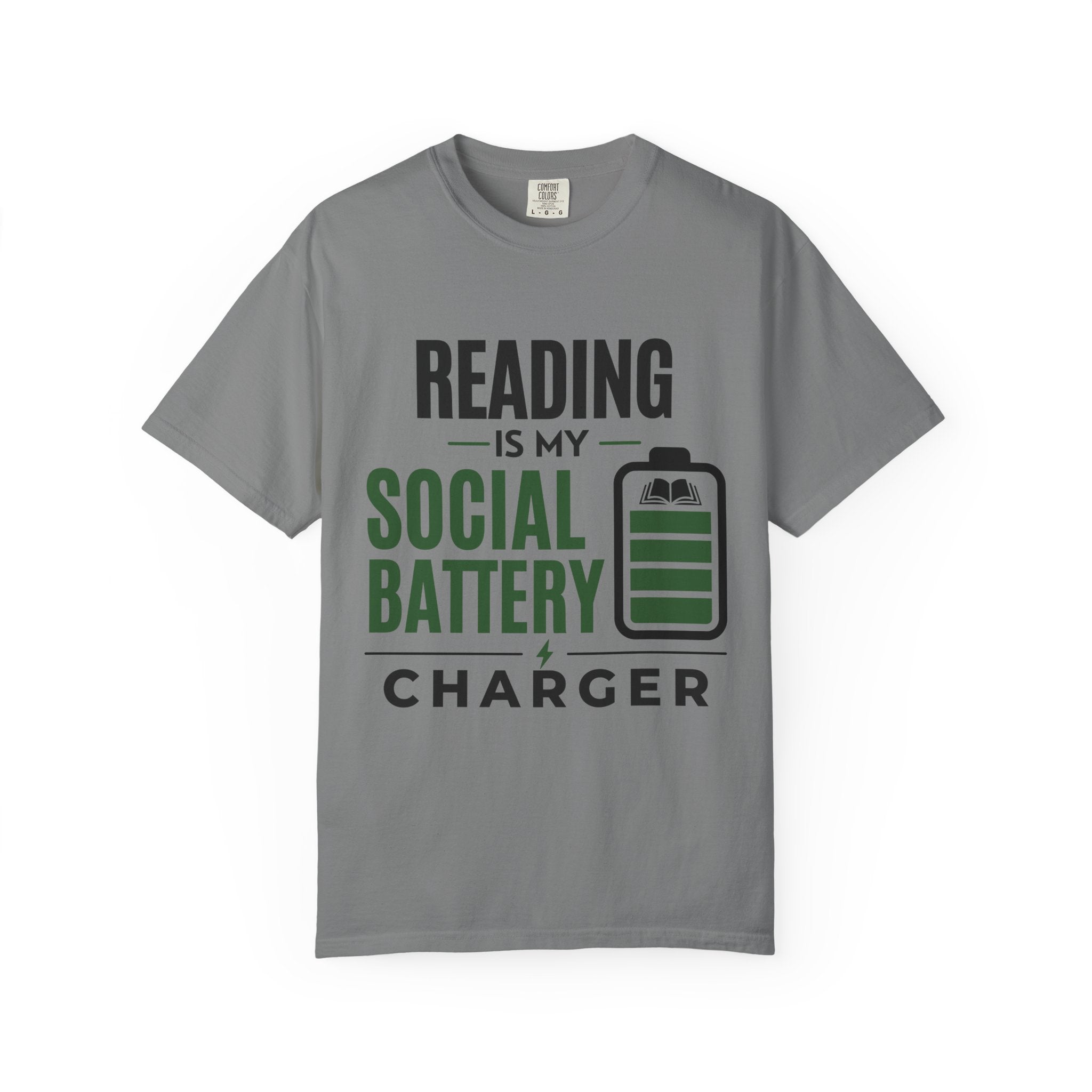 “Reading Is My Social Battery Charger” Funny Reading Lover T-Shirt