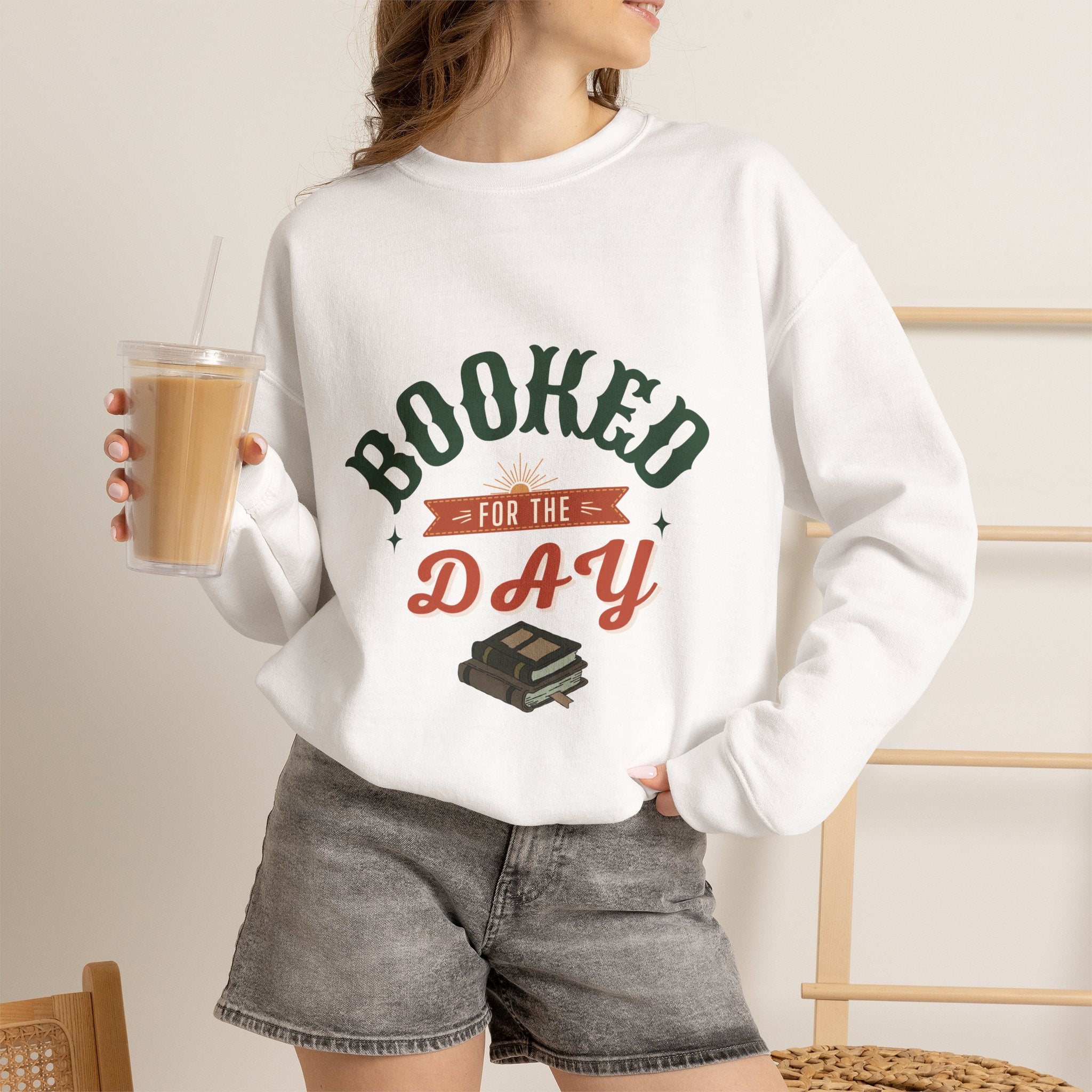 Copy of Copy of Copy of Sweatshirt — "Booked for the Day" Cozy Reader Crewneck