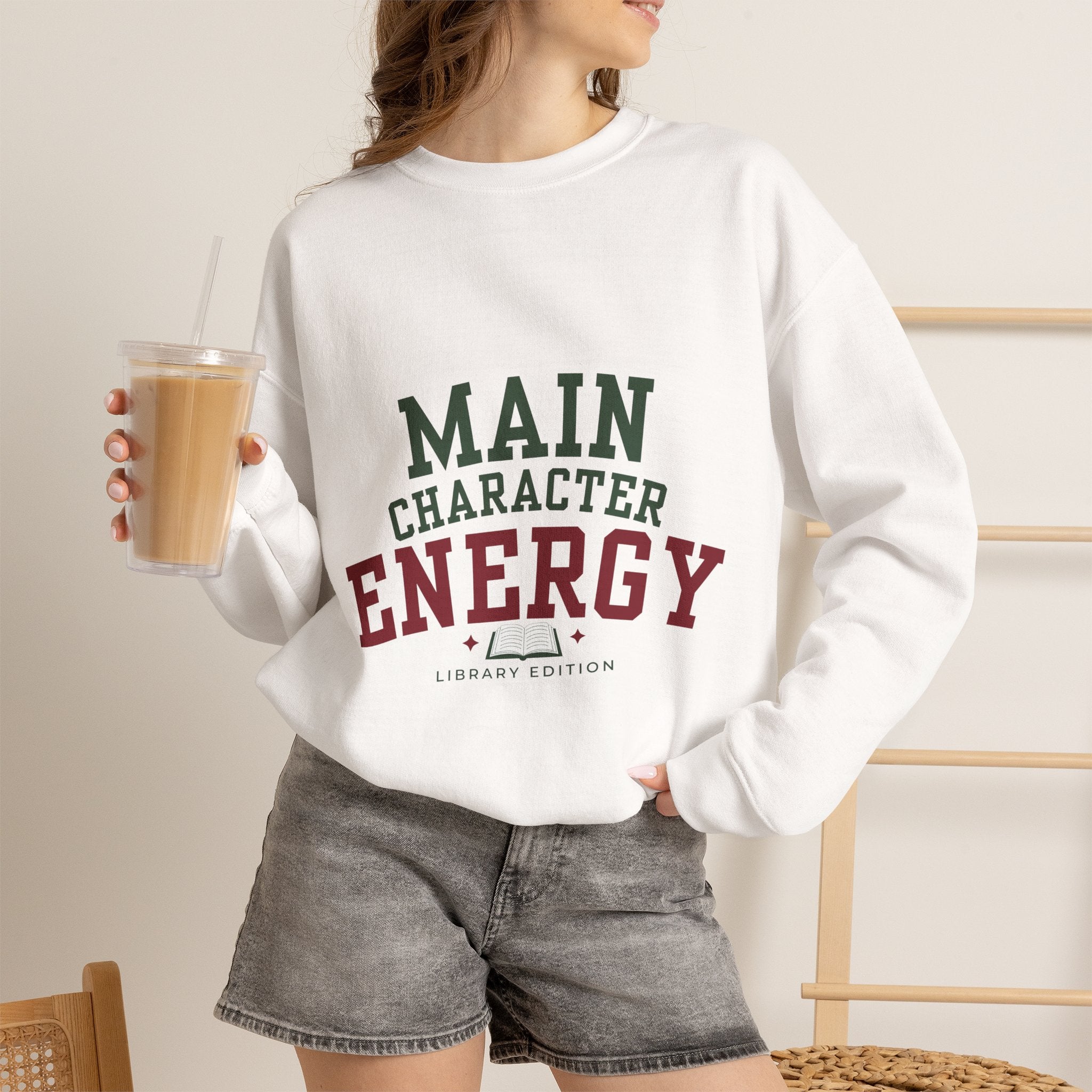 Copy of Copy of Copy of Copy of Sweatshirt — "Booked for the Day" Cozy Reader Crewneck