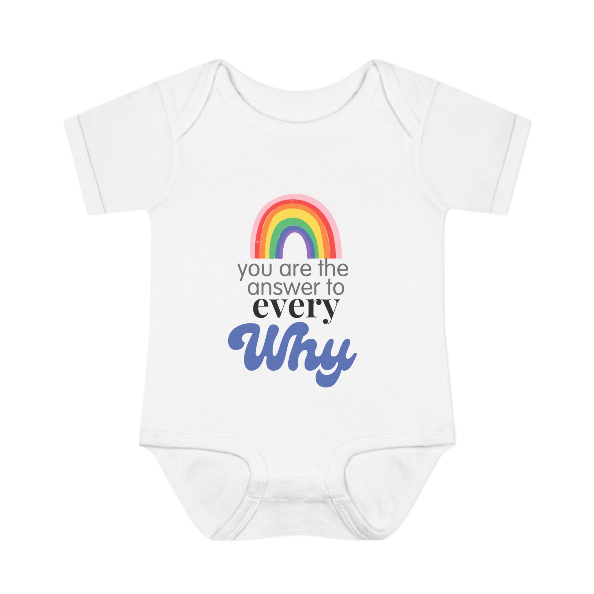 "The Answer to Every Why" Rainbow Baby Bodysuit