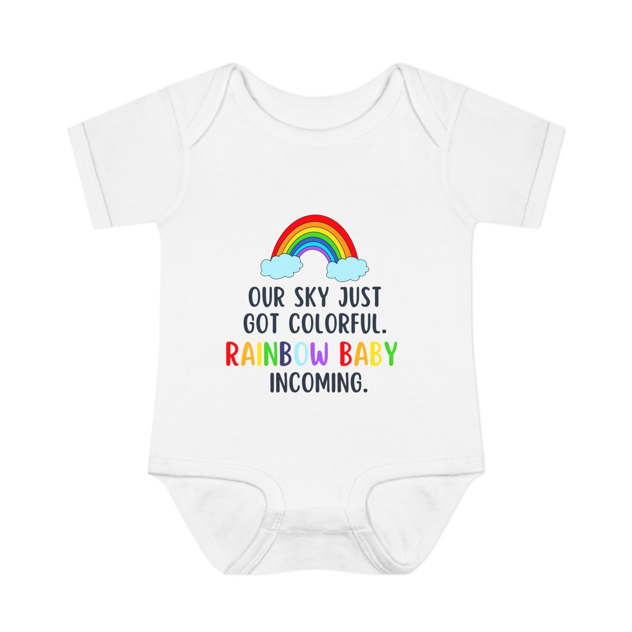 "Rainbow Baby Incoming" Baby Bodysuit