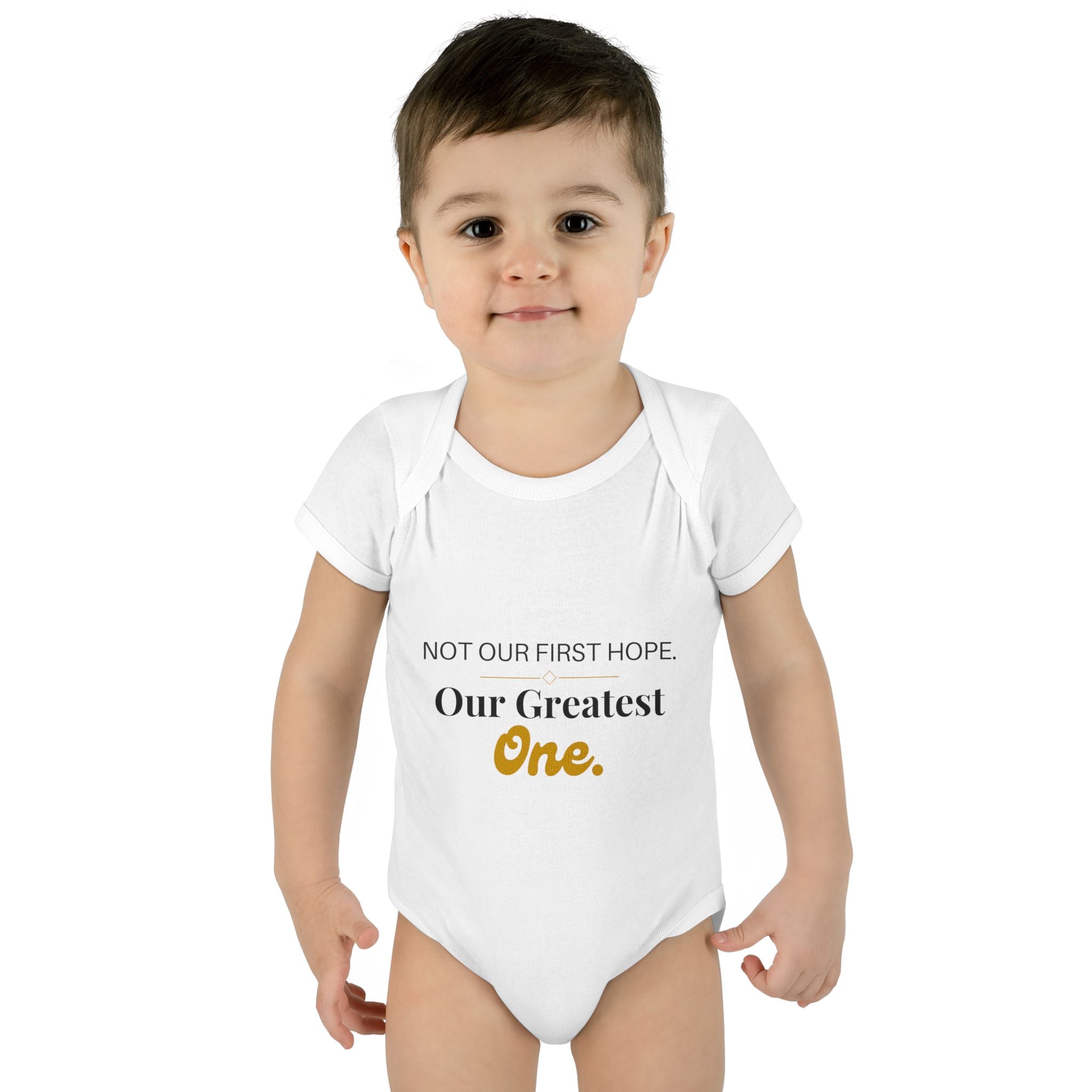 "Not Our First, But Our Greatest Hope" Rainbow Baby Bodysuit