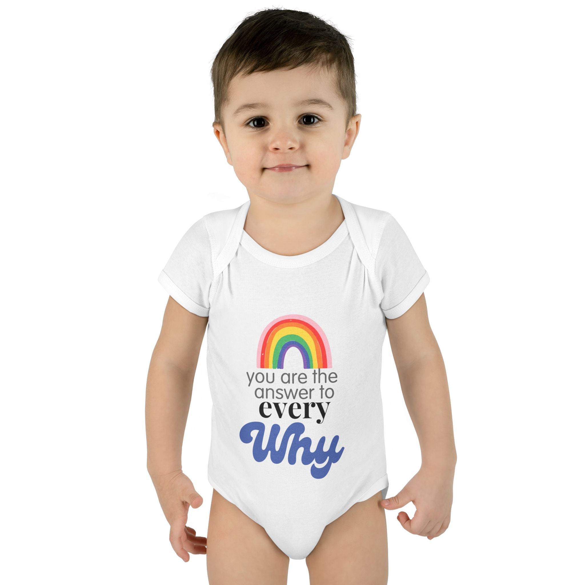 "The Answer to Every Why" Rainbow Baby Bodysuit