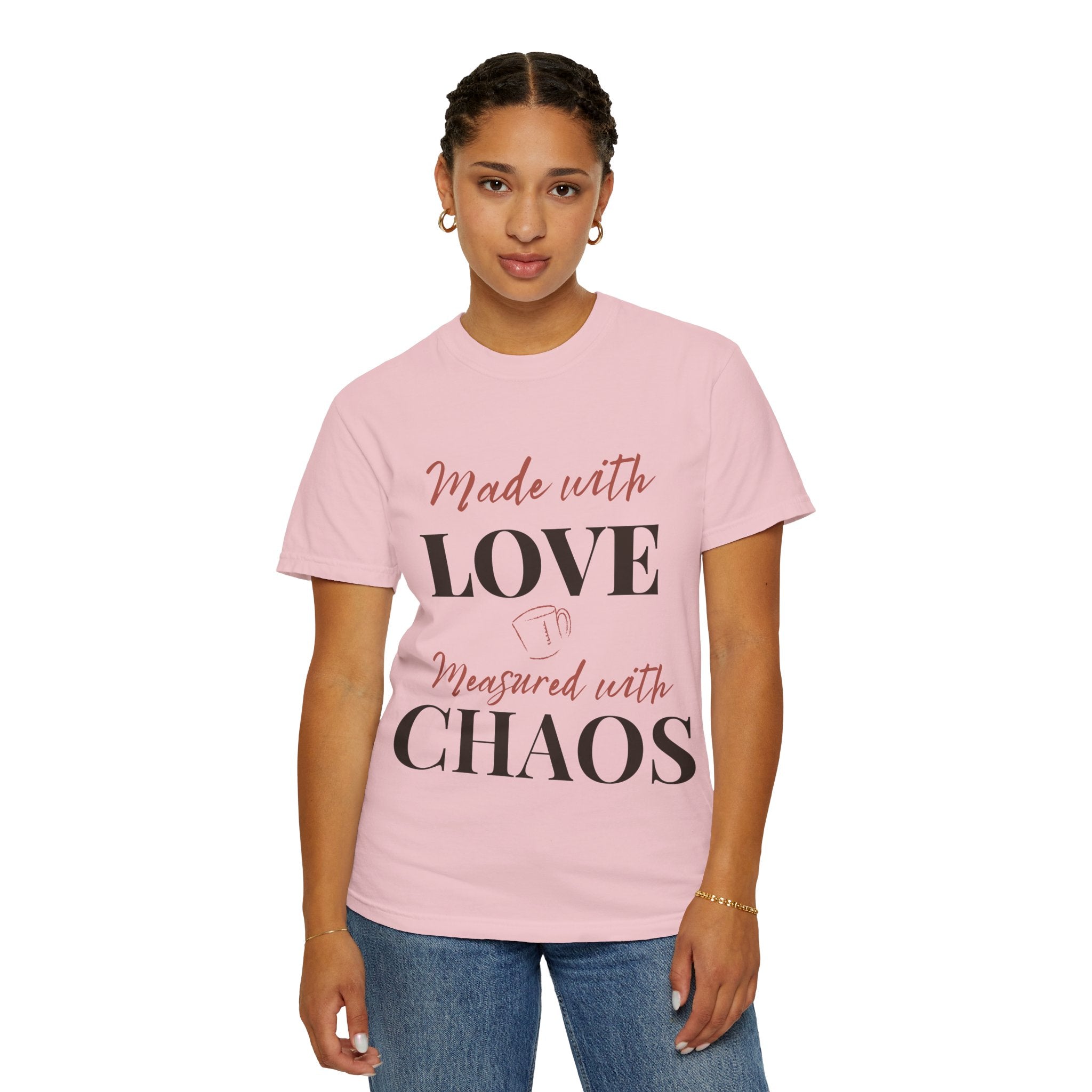 “Made with Love, Measured with Chaos” Funny Baking Lover T-Shirt
