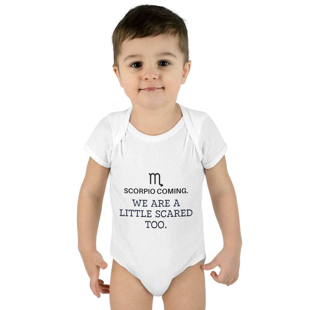 Scorpio "We're a Little Scared Too" Baby Bodysuit