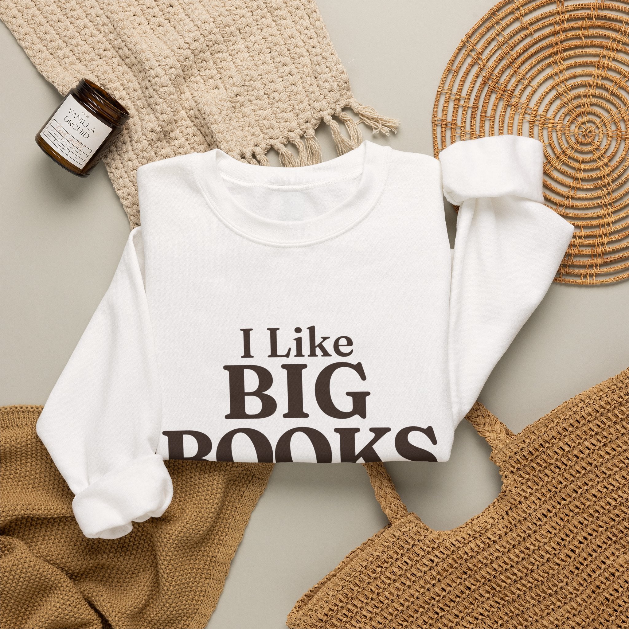 “I Like Big Books and Slow Mornings” Cozy Reader Sweatshirt