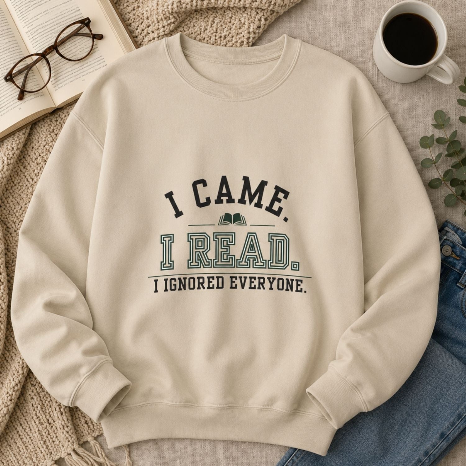 “I Came. I Read. I Ignored Everyone.” Cozy Reader Sweatshirt