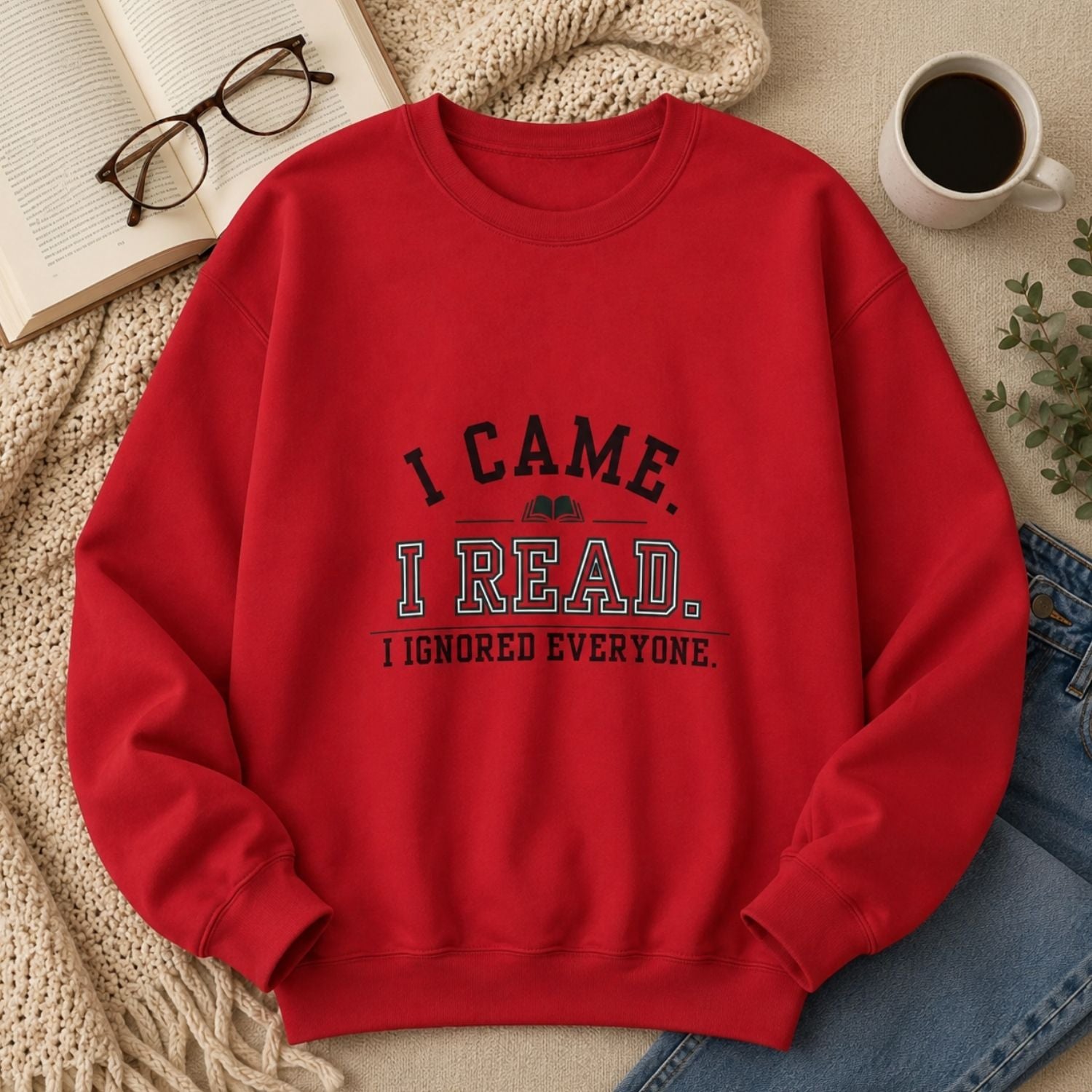 “I Came. I Read. I Ignored Everyone.” Cozy Reader Sweatshirt