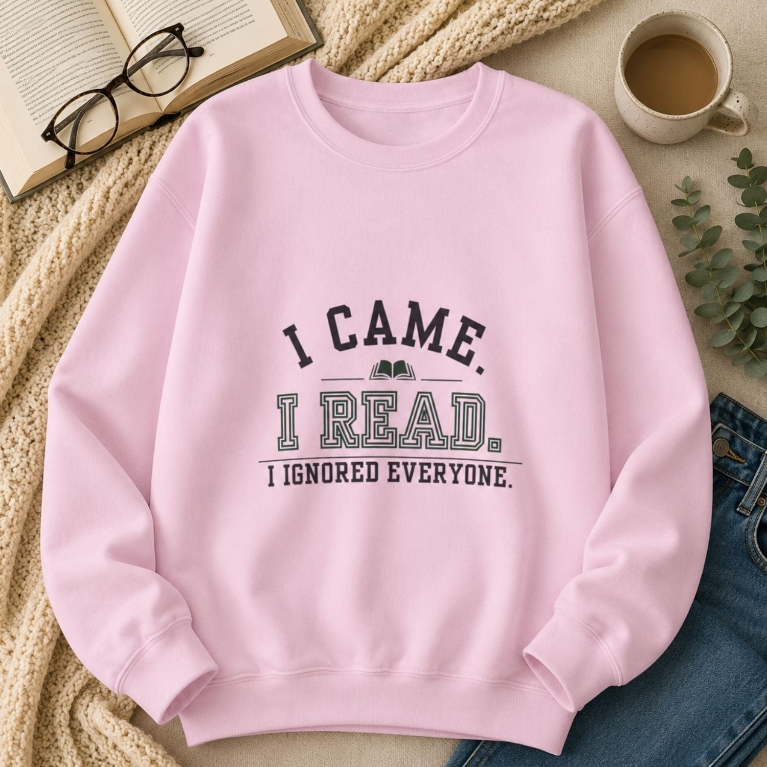 “I Came. I Read. I Ignored Everyone.” Cozy Reader Sweatshirt