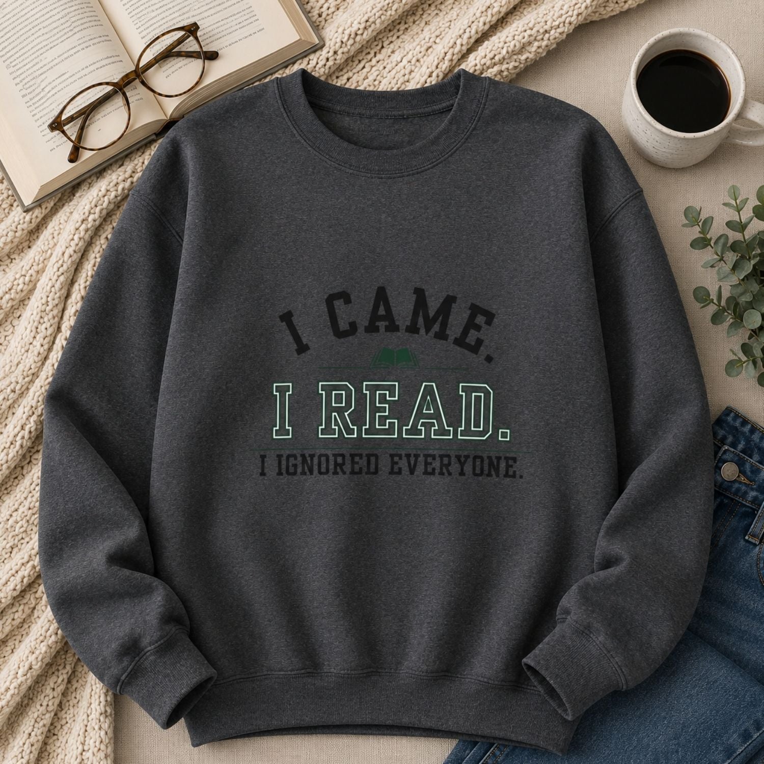 “I Came. I Read. I Ignored Everyone.” Cozy Reader Sweatshirt