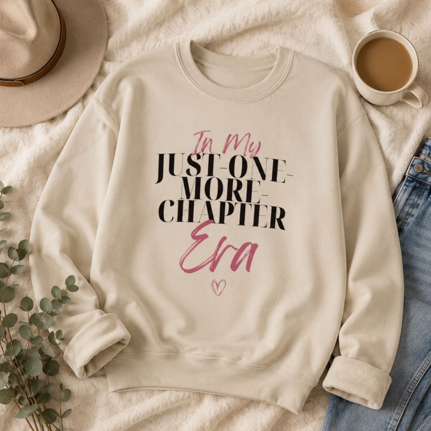 “In My Just-One-More-Chapter Era” Cozy Reader Sweatshirt