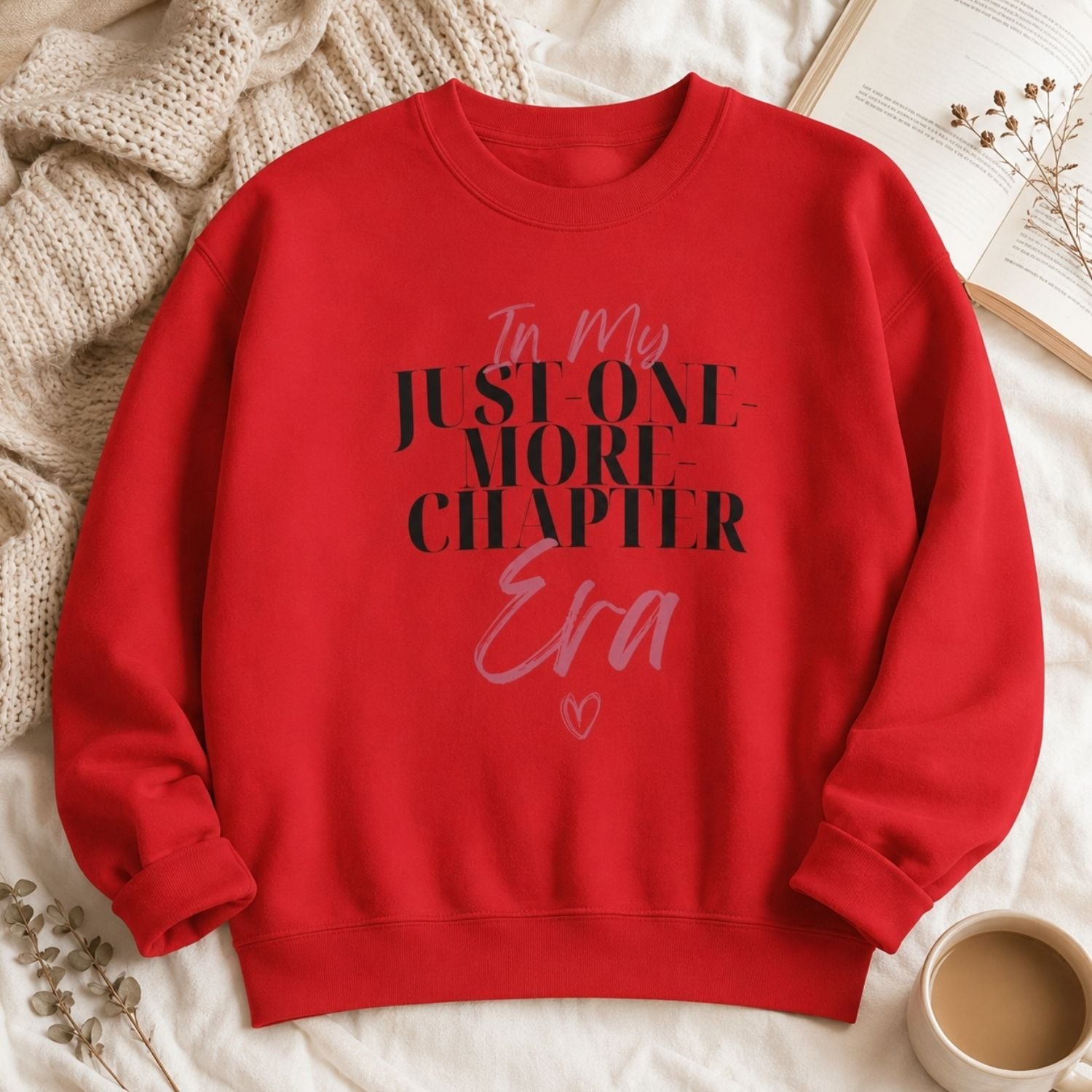 “In My Just-One-More-Chapter Era” Cozy Reader Sweatshirt