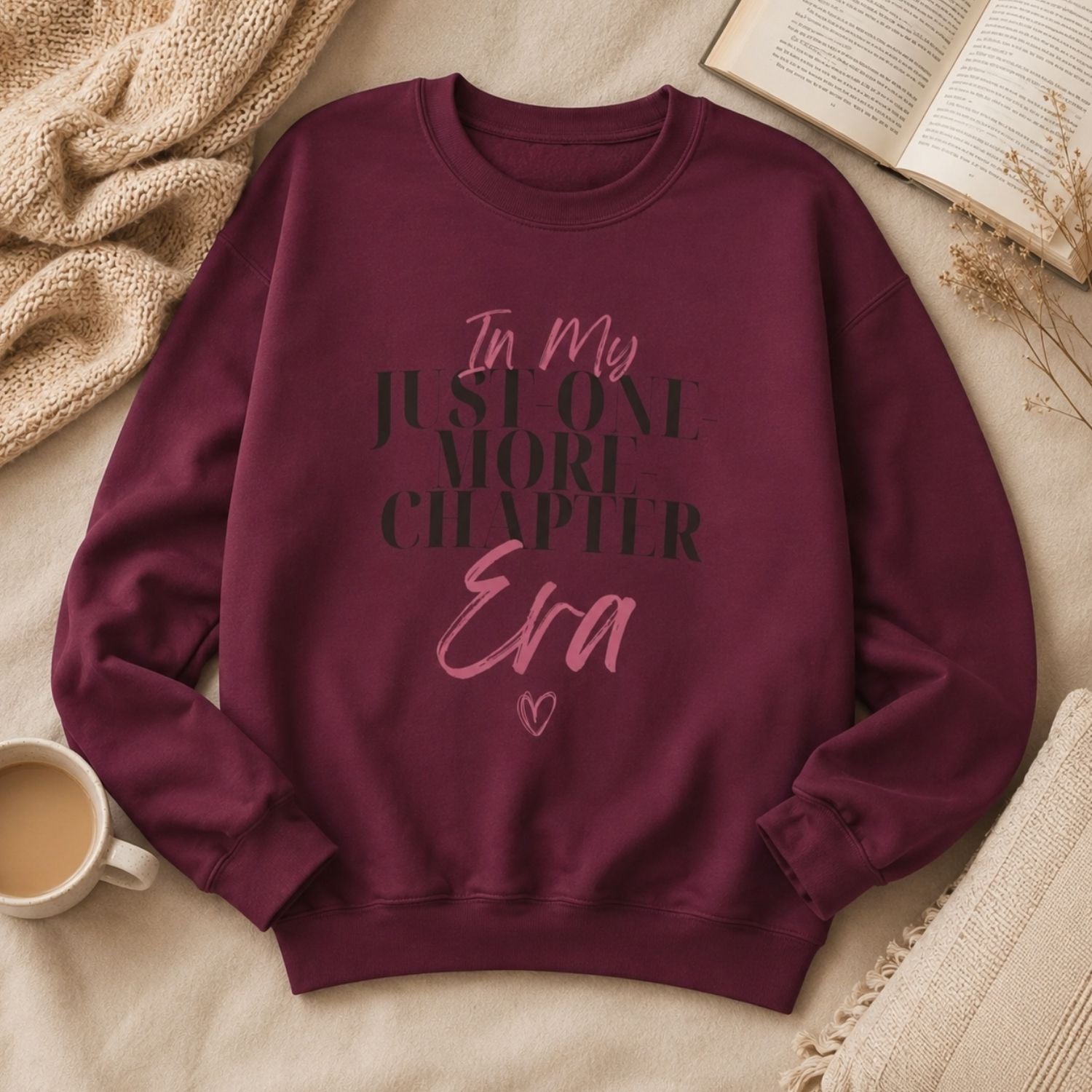 “In My Just-One-More-Chapter Era” Cozy Reader Sweatshirt