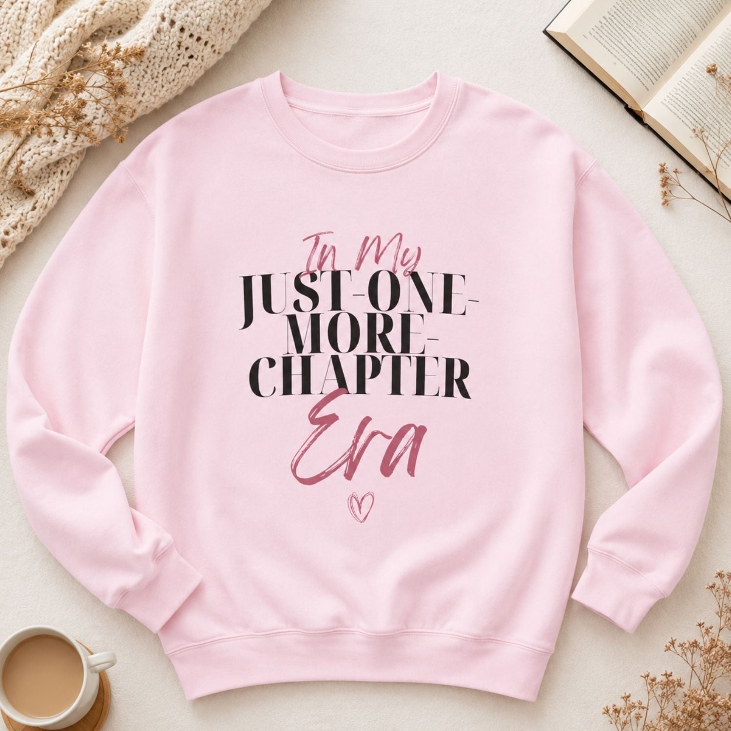 “In My Just-One-More-Chapter Era” Cozy Reader Sweatshirt