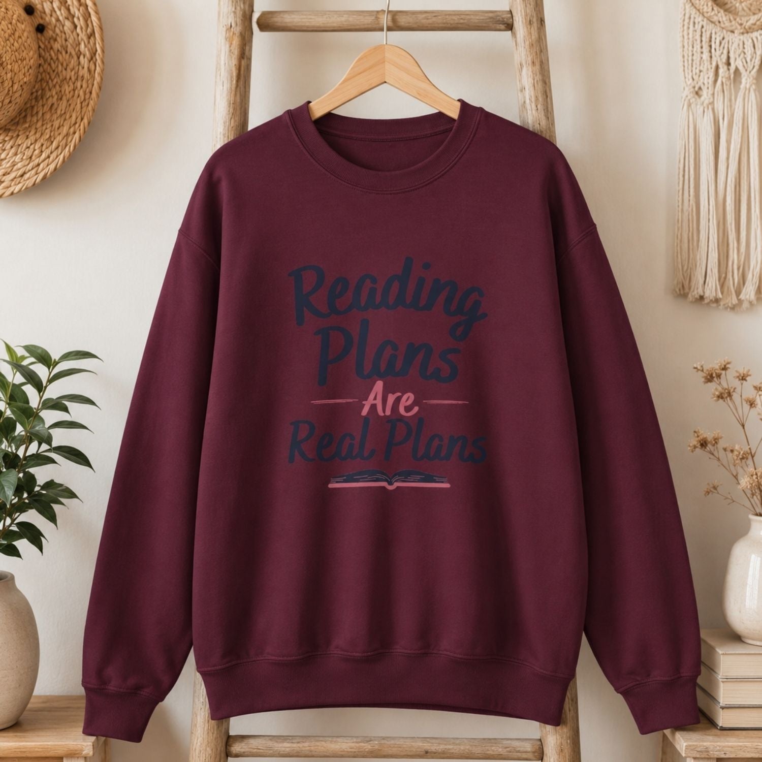 “Reading Plans Are Real Plans” Cozy Reader Sweatshirt