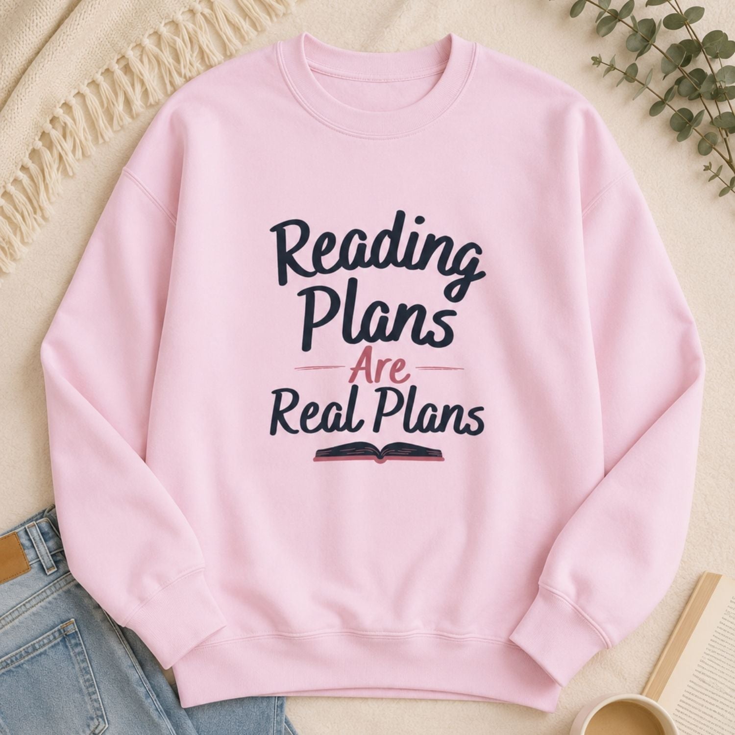 “Reading Plans Are Real Plans” Cozy Reader Sweatshirt
