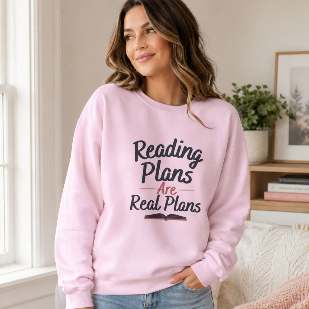 “Reading Plans Are Real Plans” Cozy Reader Sweatshirt
